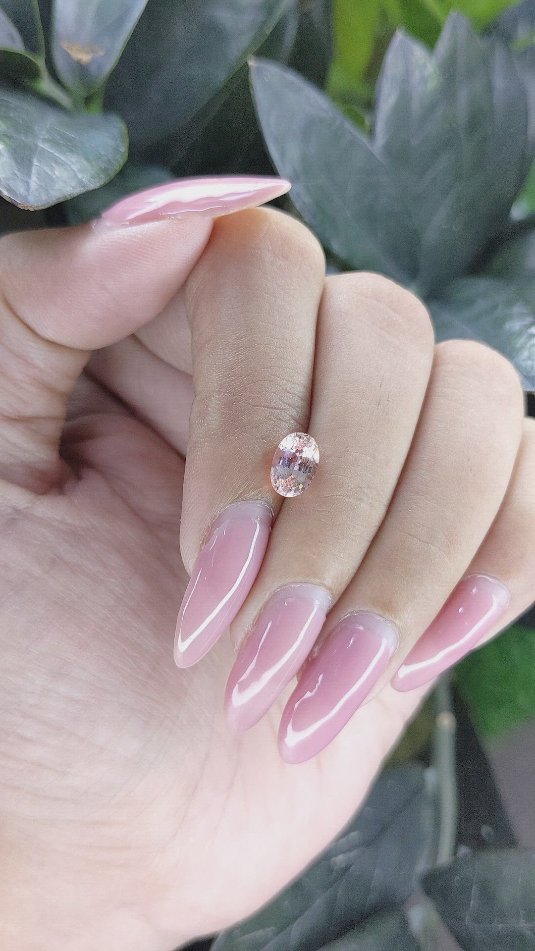 1.61 Ct. Peach Sapphire from Ceylon (Sri Lanka) Size Video