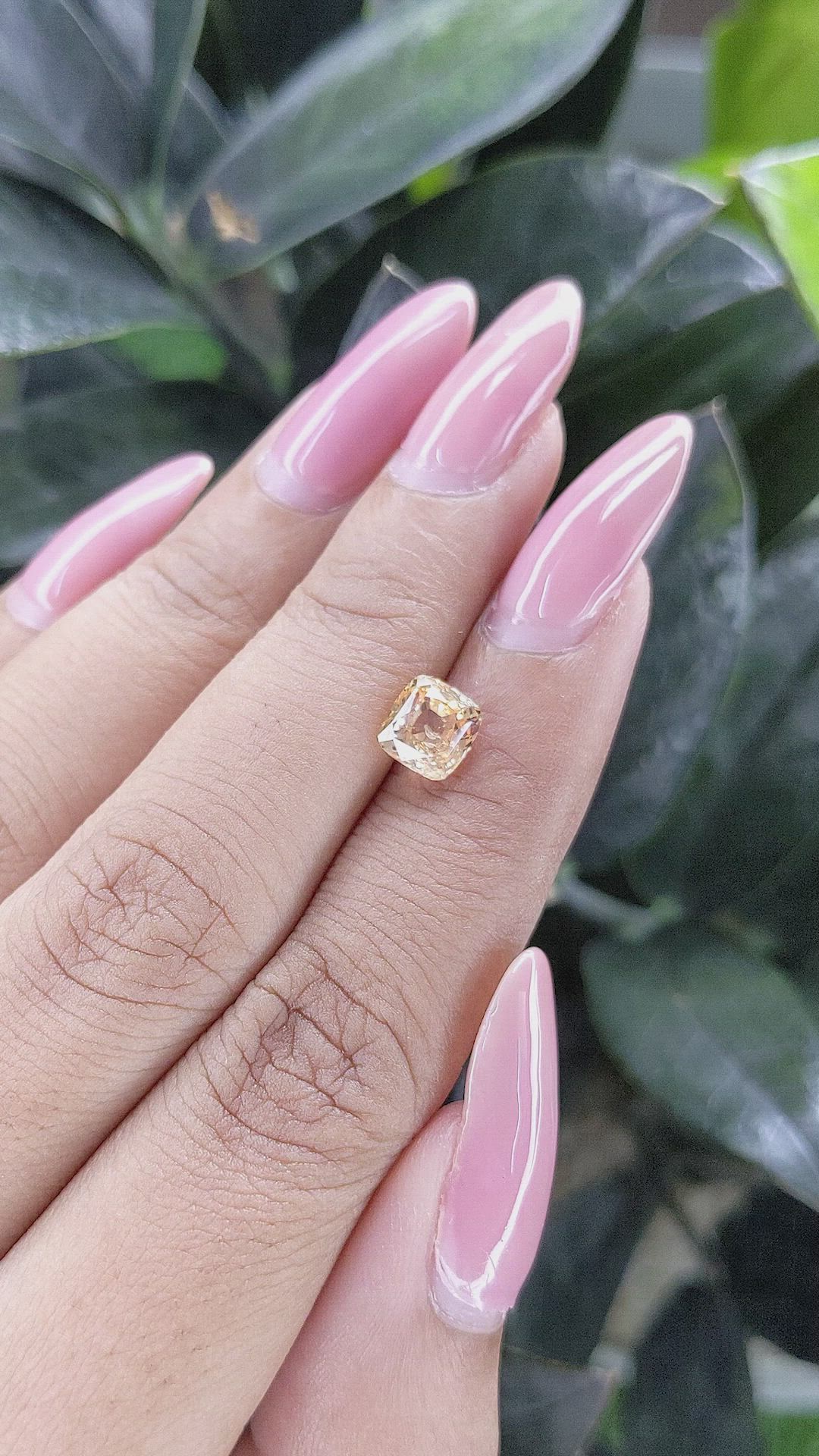 1.55 Ct. Peach Sapphire from Ceylon (Sri Lanka) Size Video