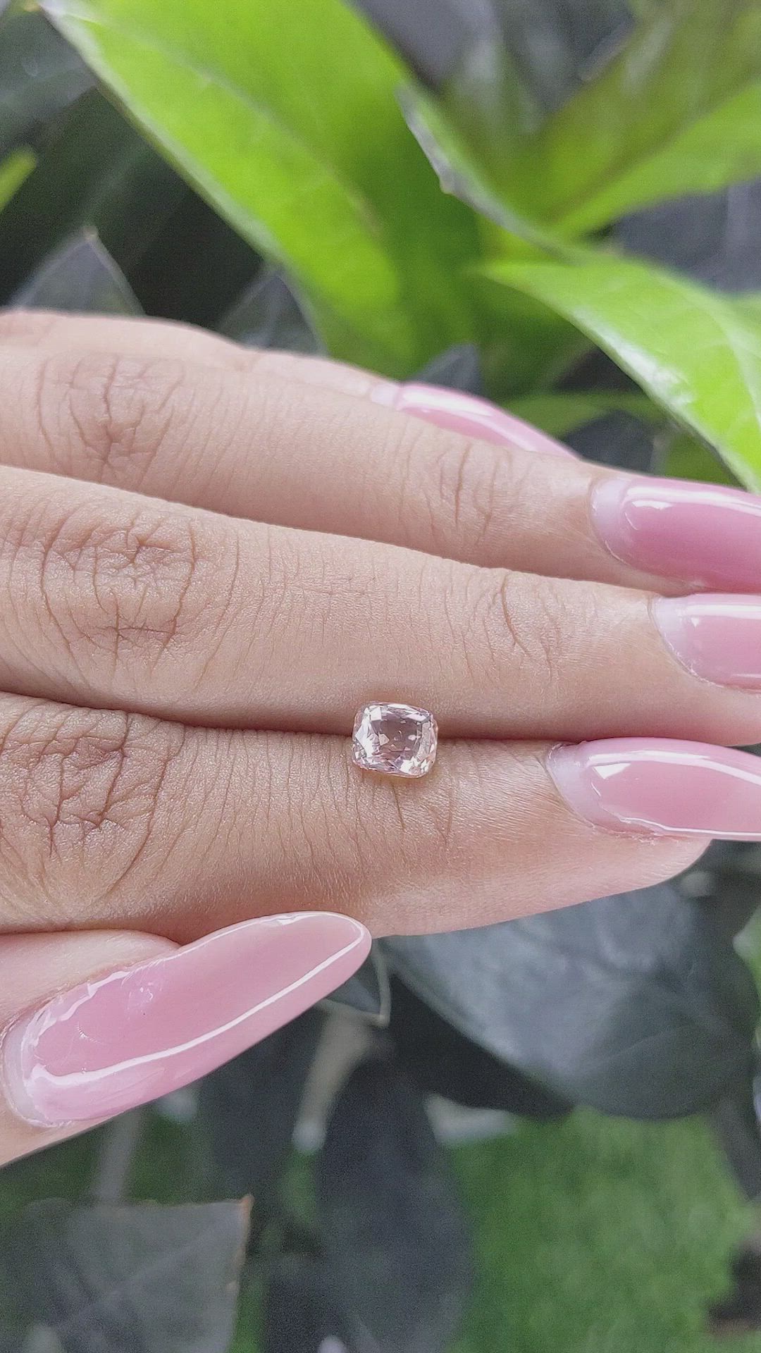1.02 Ct. Peach Sapphire from Ceylon (Sri Lanka) Size Video