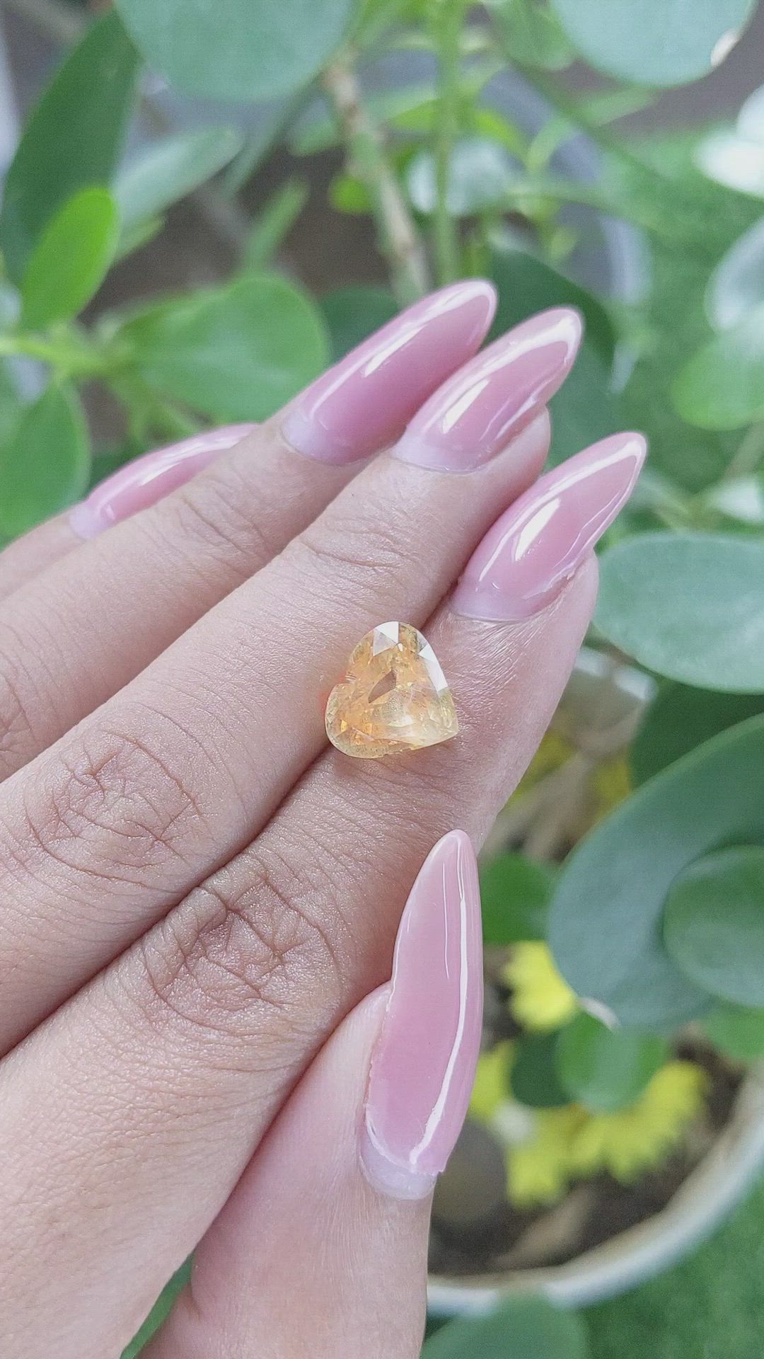 5.51 Ct. Peach Sapphire from Ceylon (Sri Lanka) Size Video