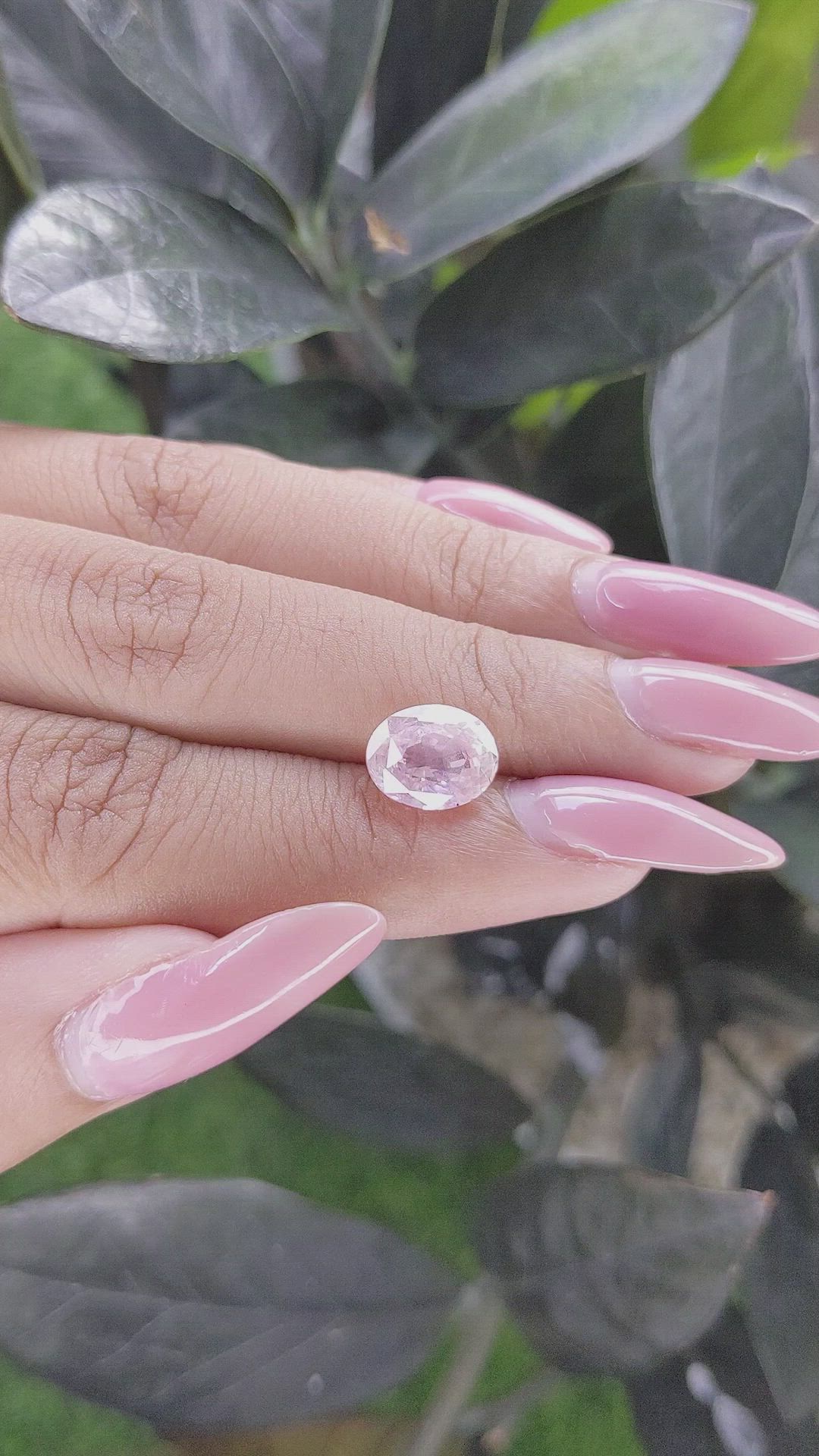3.59 Ct. Pink Sapphire from Ceylon (Sri Lanka) Size Video