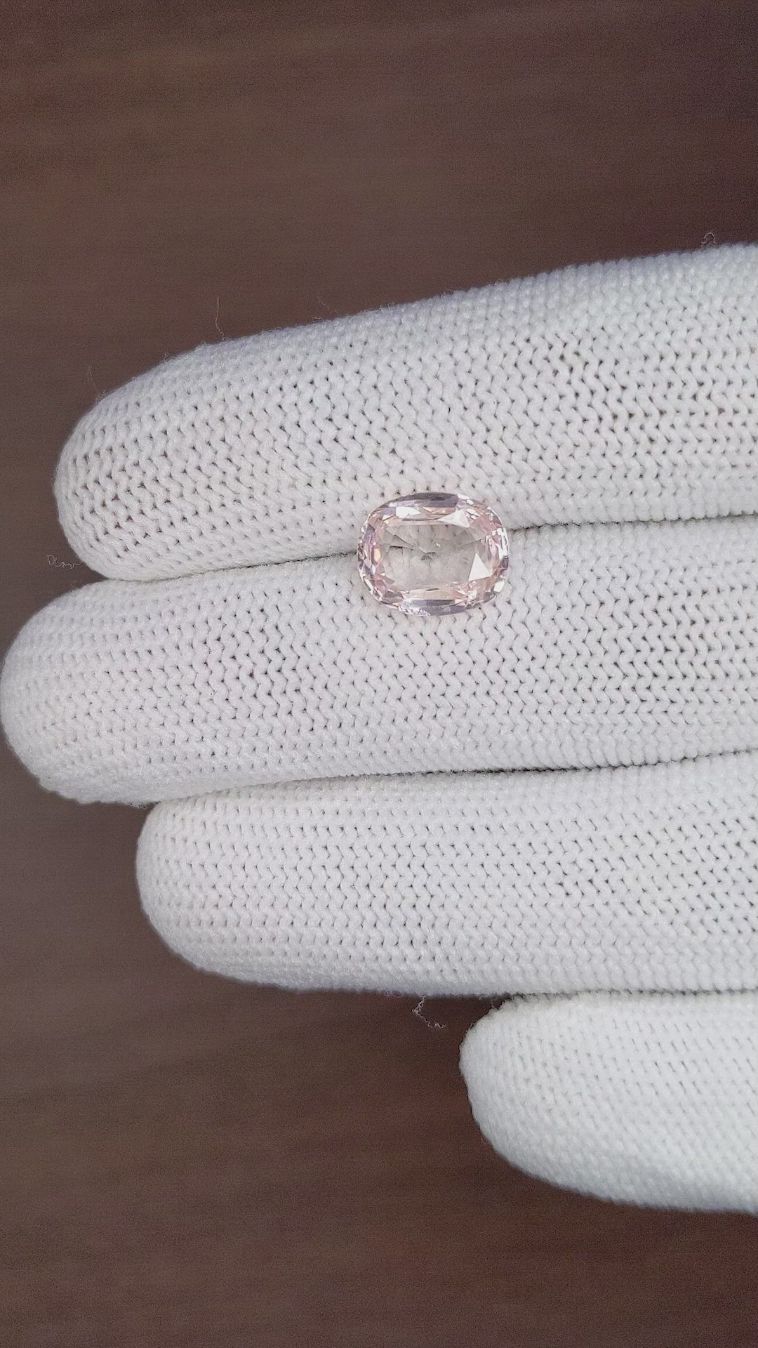 3.58 Ct. Peach Sapphire from Ceylon (Sri Lanka) Size Video