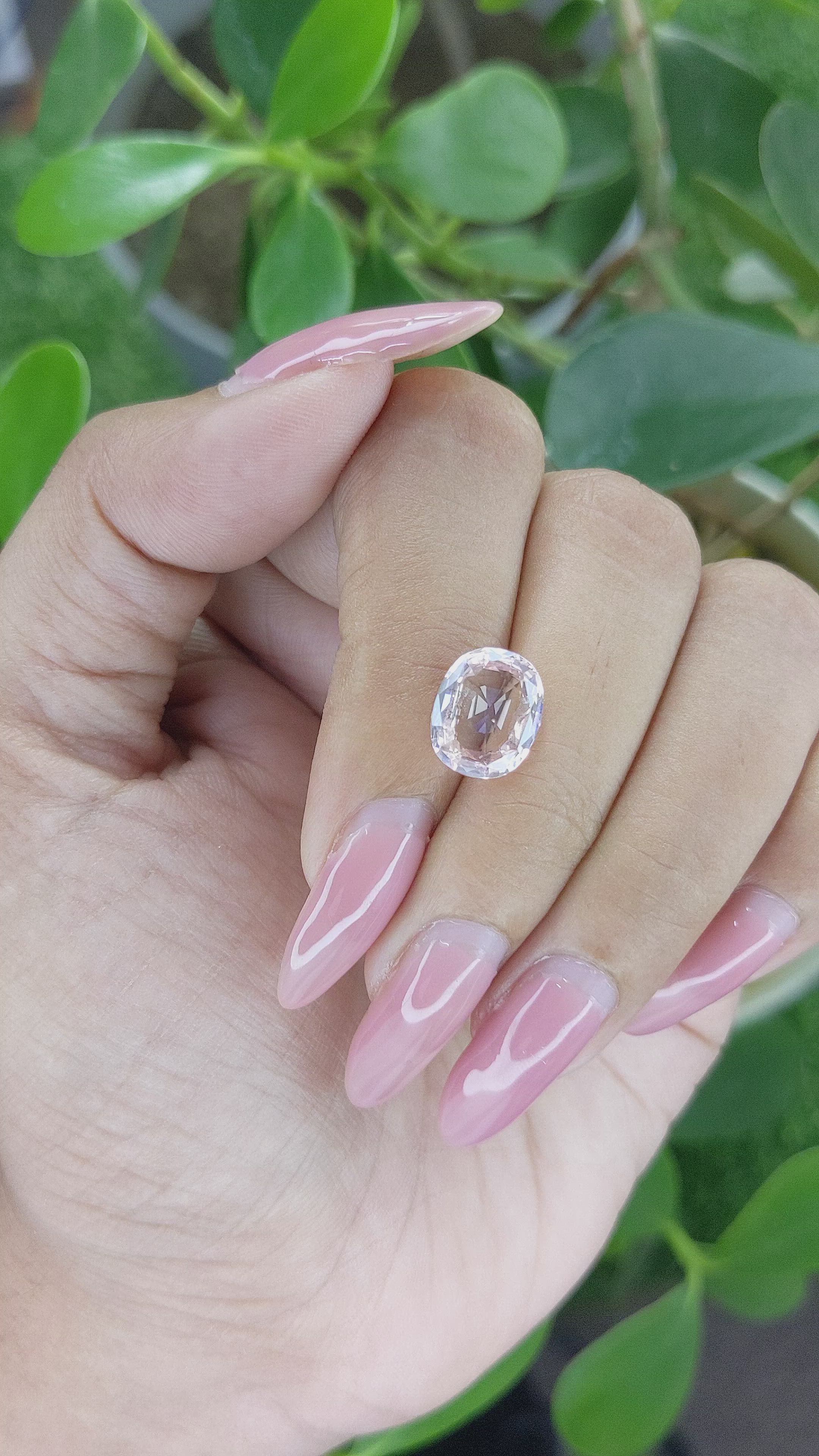 3.58 Ct. Peach Sapphire from Ceylon (Sri Lanka) Size Video