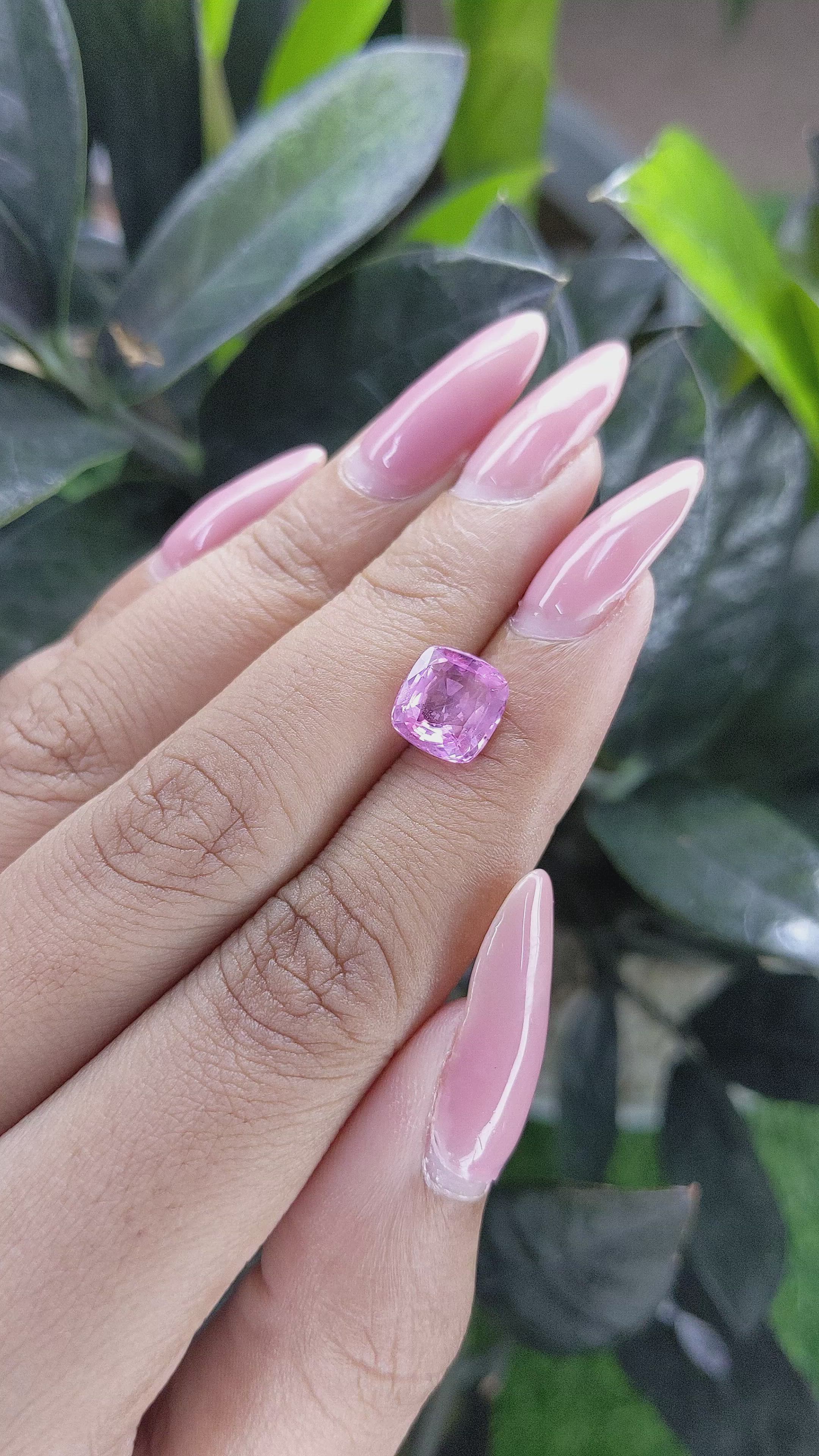 3.06 Ct. Pink Sapphire from Ceylon (Sri Lanka) Size Video