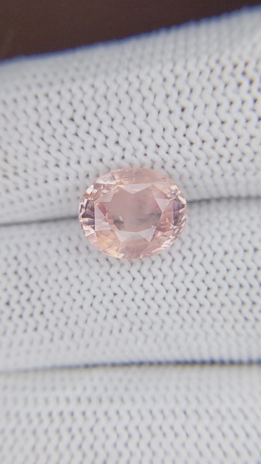 5.48 Ct. Peach Sapphire from Ceylon (Sri Lanka) Size Video