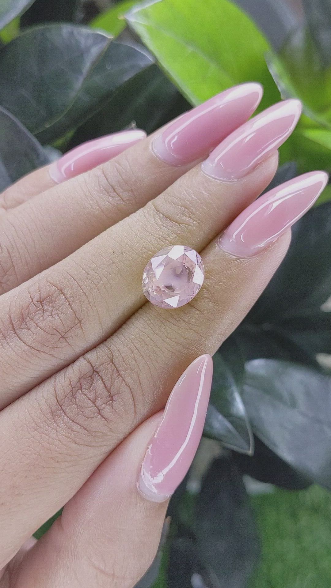 5.48 Ct. Peach Sapphire from Ceylon (Sri Lanka) Size Video