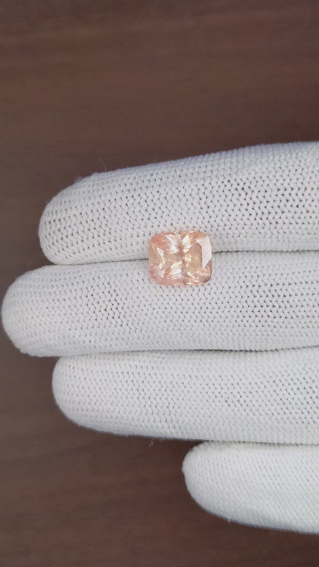 5.20 Ct. Peach Sapphire from Ceylon (Sri Lanka) Size Video