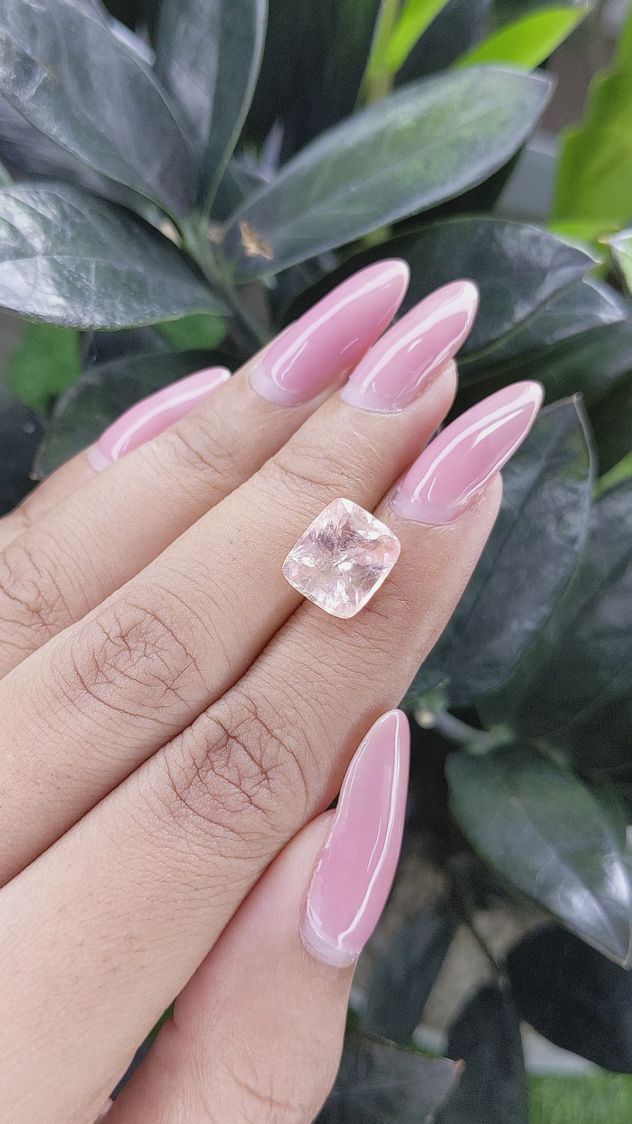 5.20 Ct. Peach Sapphire from Ceylon (Sri Lanka) Size Video