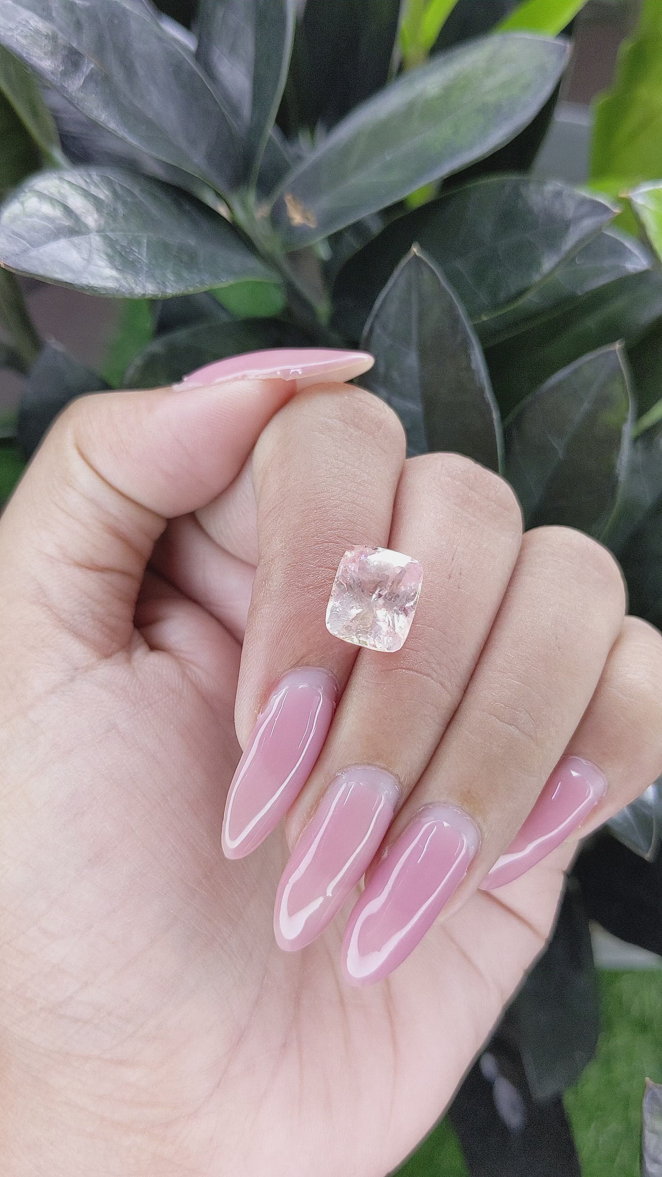 5.20 Ct. Peach Sapphire from Ceylon (Sri Lanka) Size Video