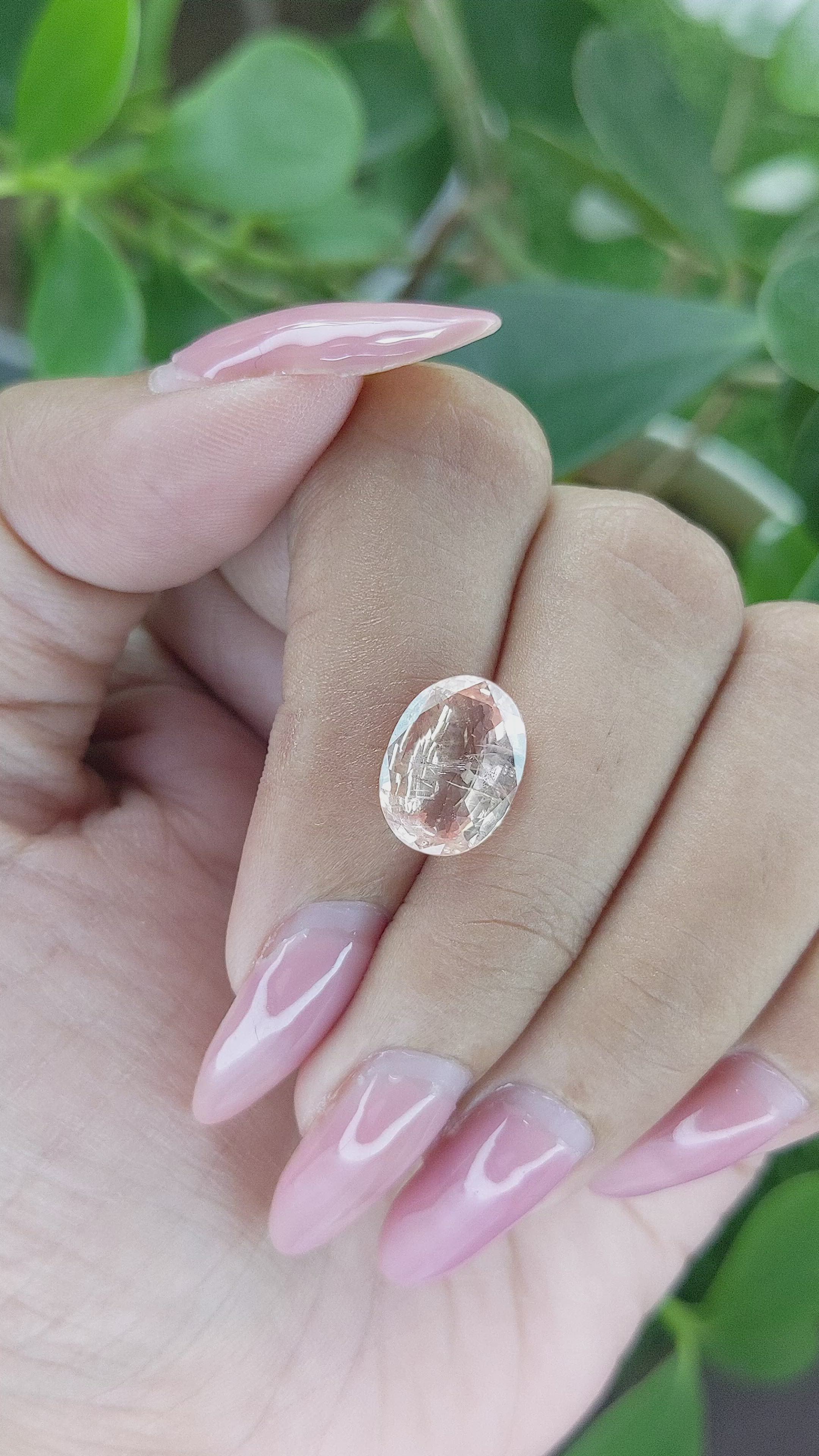4.52 Ct. Peach Sapphire from Ceylon (Sri Lanka) Size Video