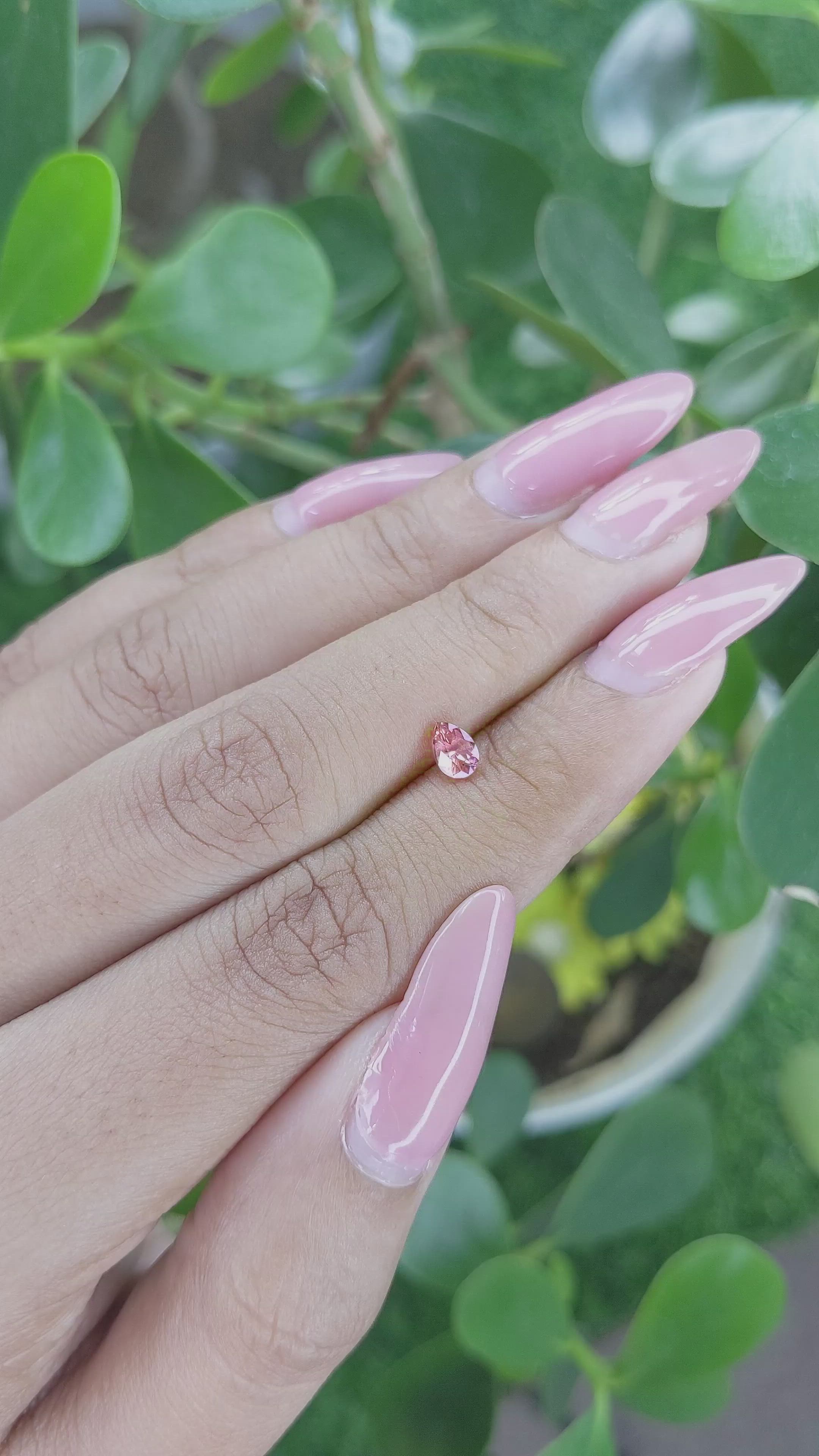 0.45 Ct. Pinkish Brown Sapphire from Madagascar Size Video