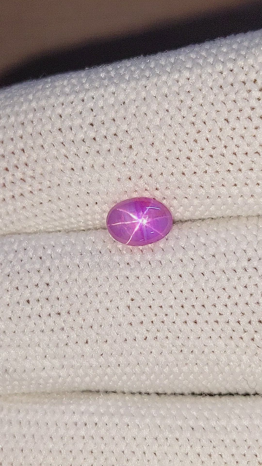 1.15 Ct. Pinkish Purple Star Sapphire from Ceylon (Sri Lanka) Size Video