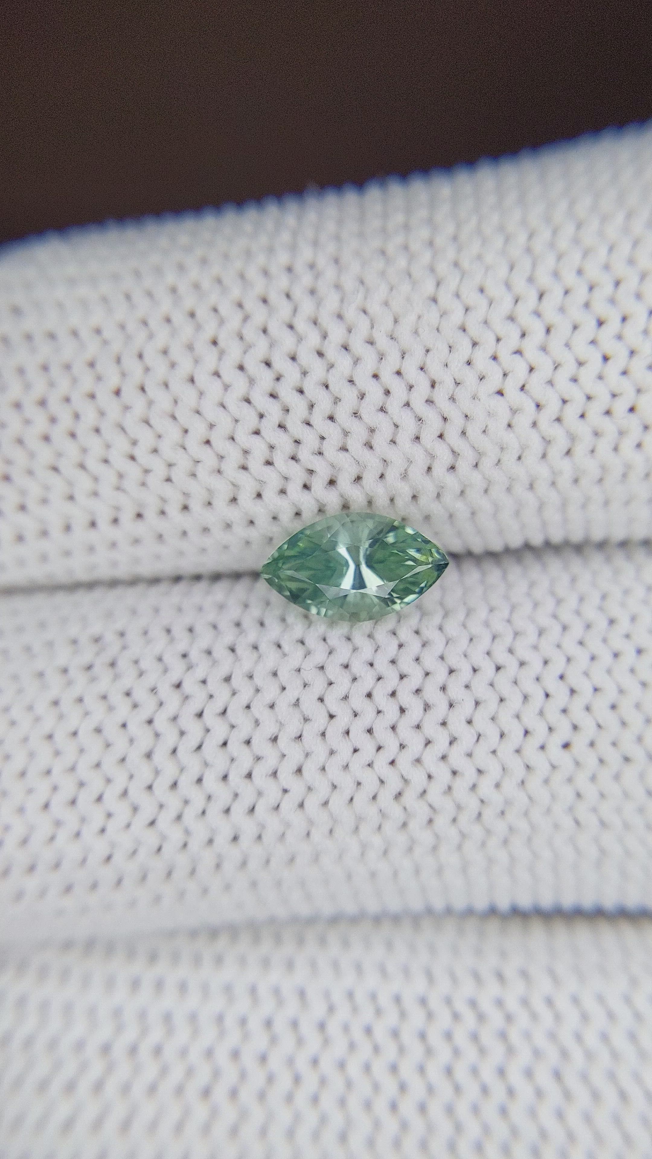 1.17 Ct. Bluish Green Sapphire from Madagascar Size Video