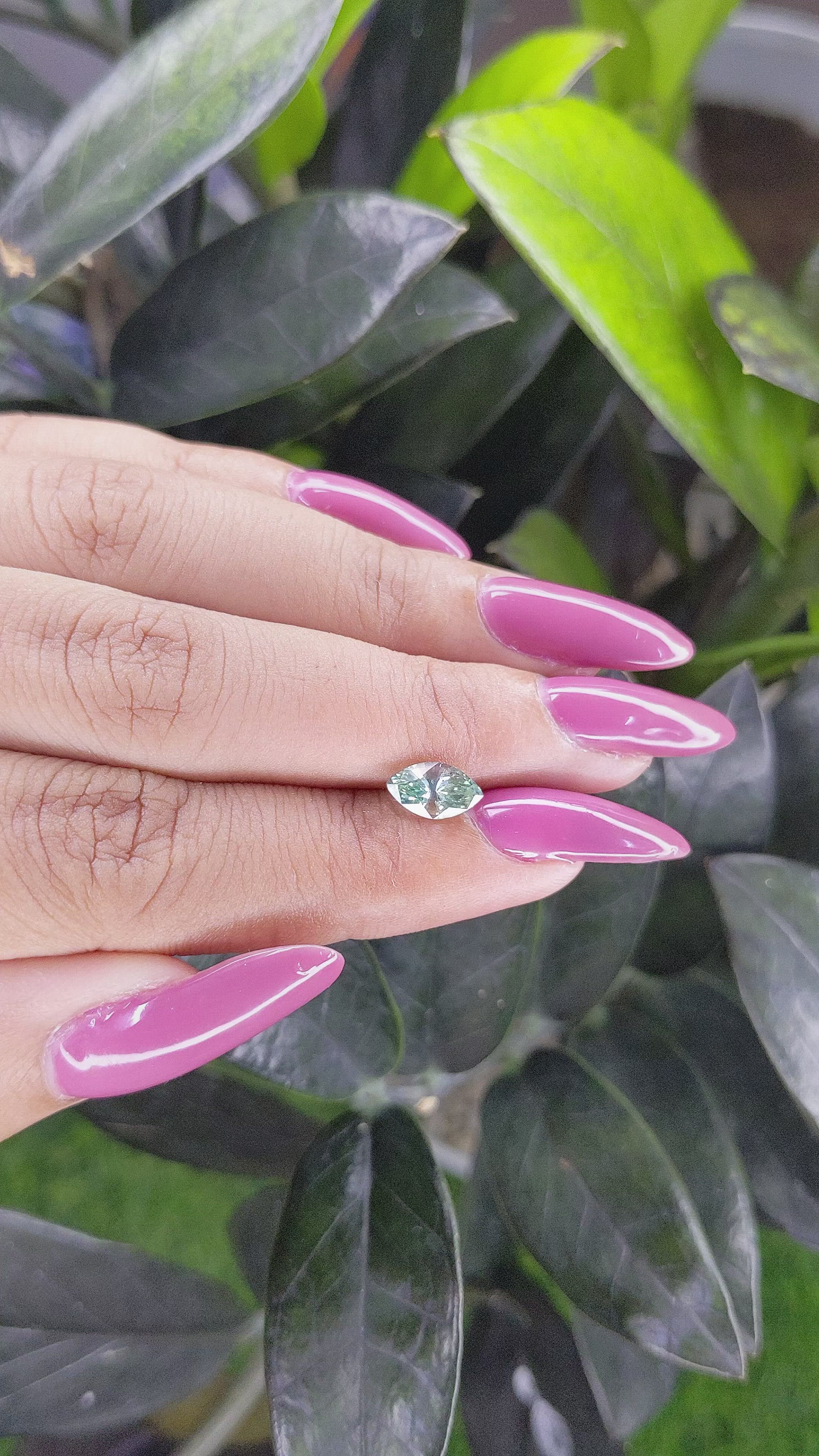 1.17 Ct. Bluish Green Sapphire from Madagascar Size Video