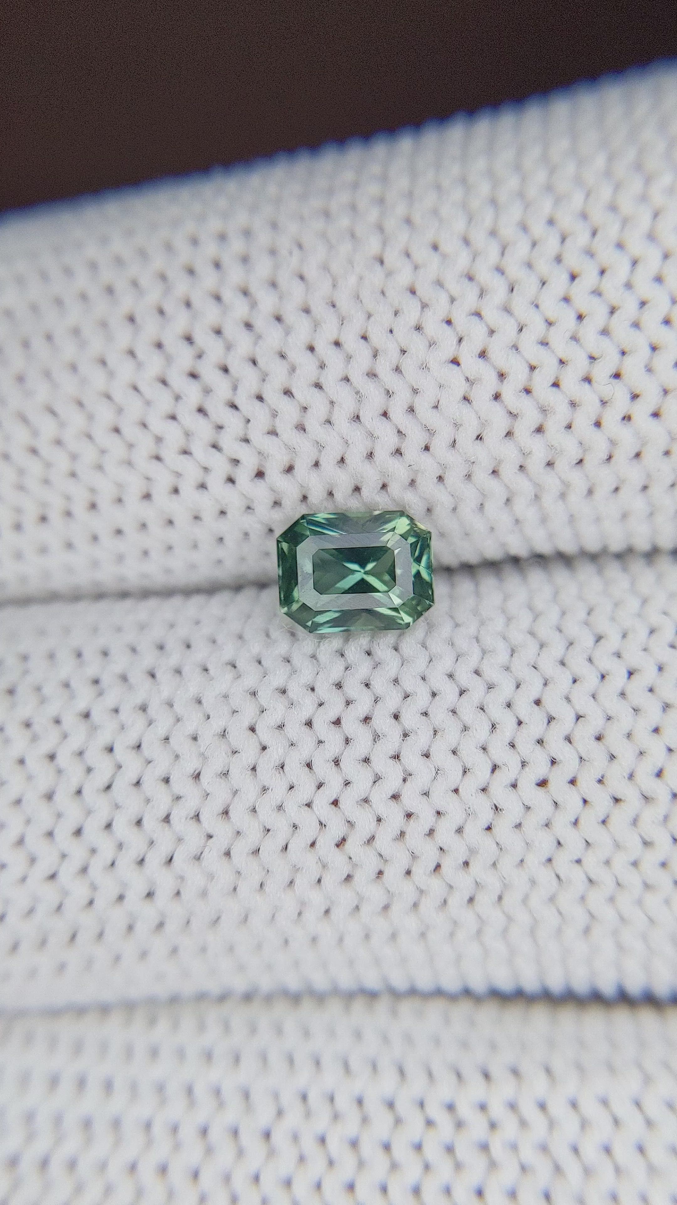 0.98 Ct. Bluish Green Sapphire from Madagascar Size Video