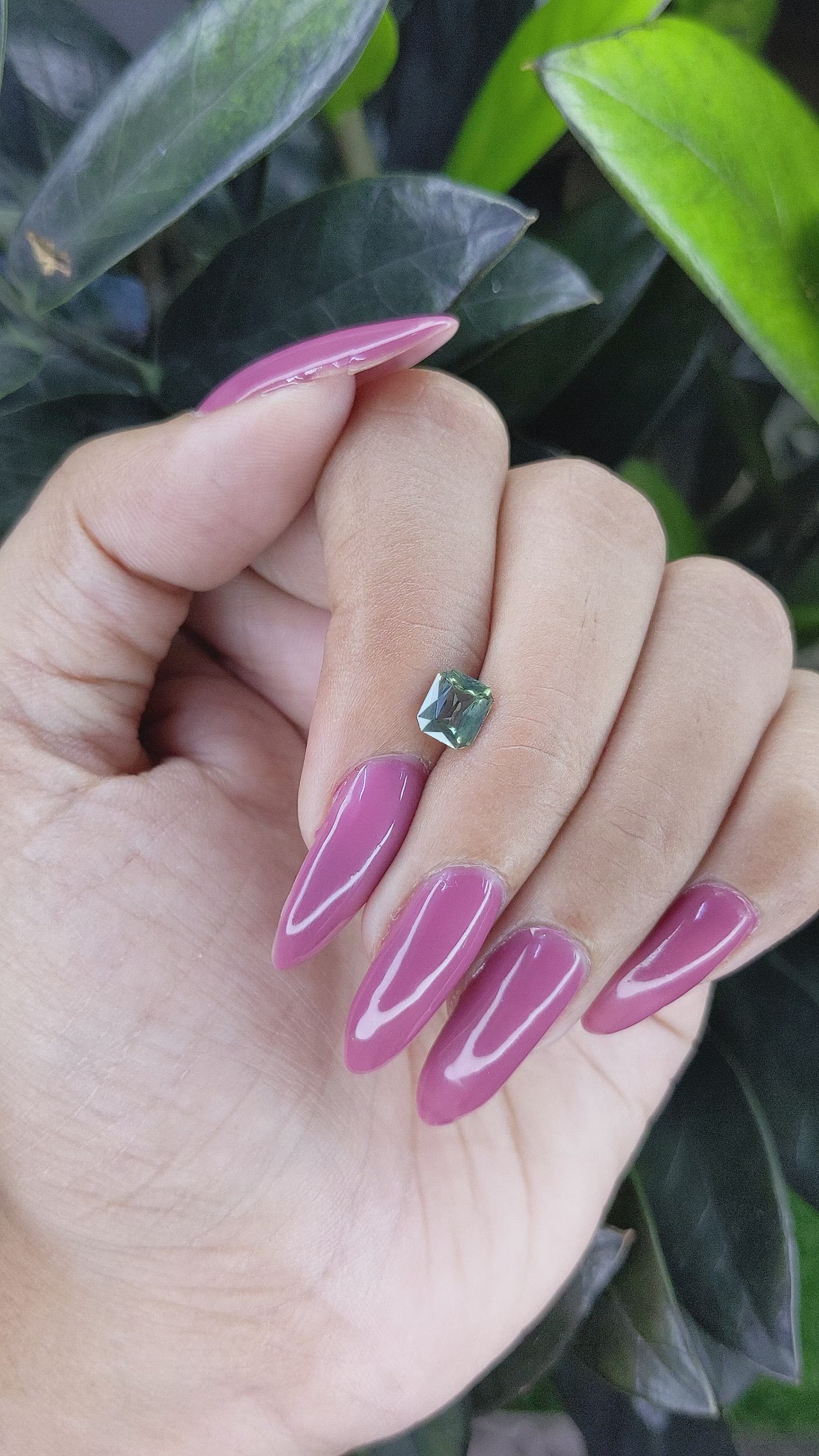 0.99 Ct. Bluish Green Sapphire from Madagascar Size Video