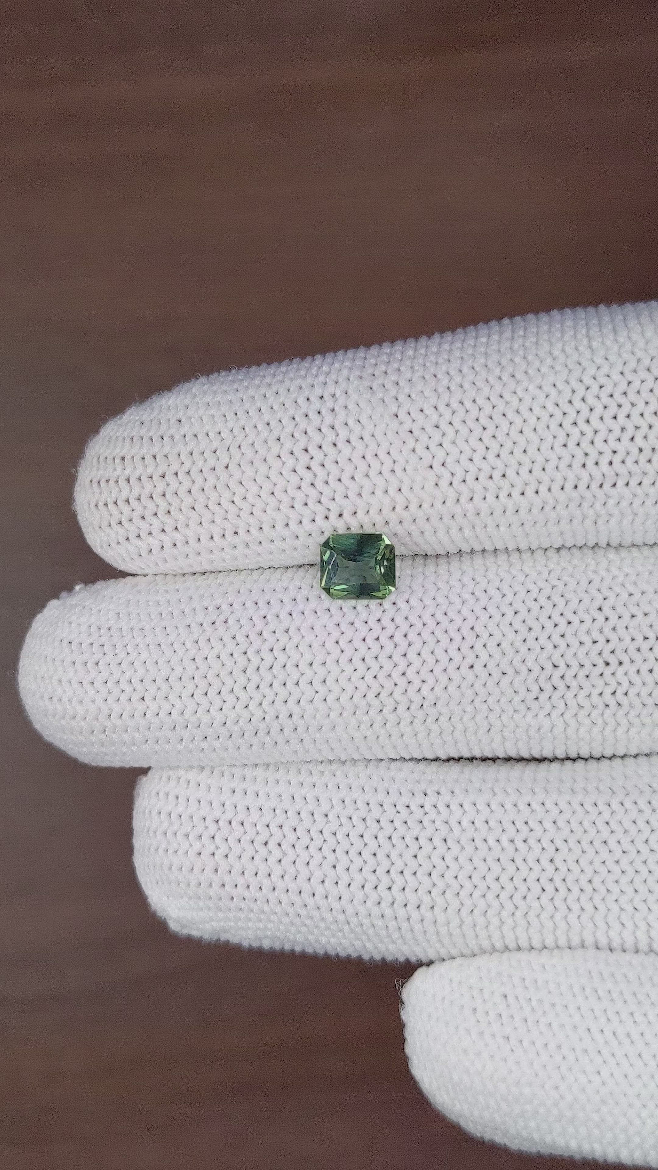 0.99 Ct. Bluish Green Sapphire from Madagascar Size Video