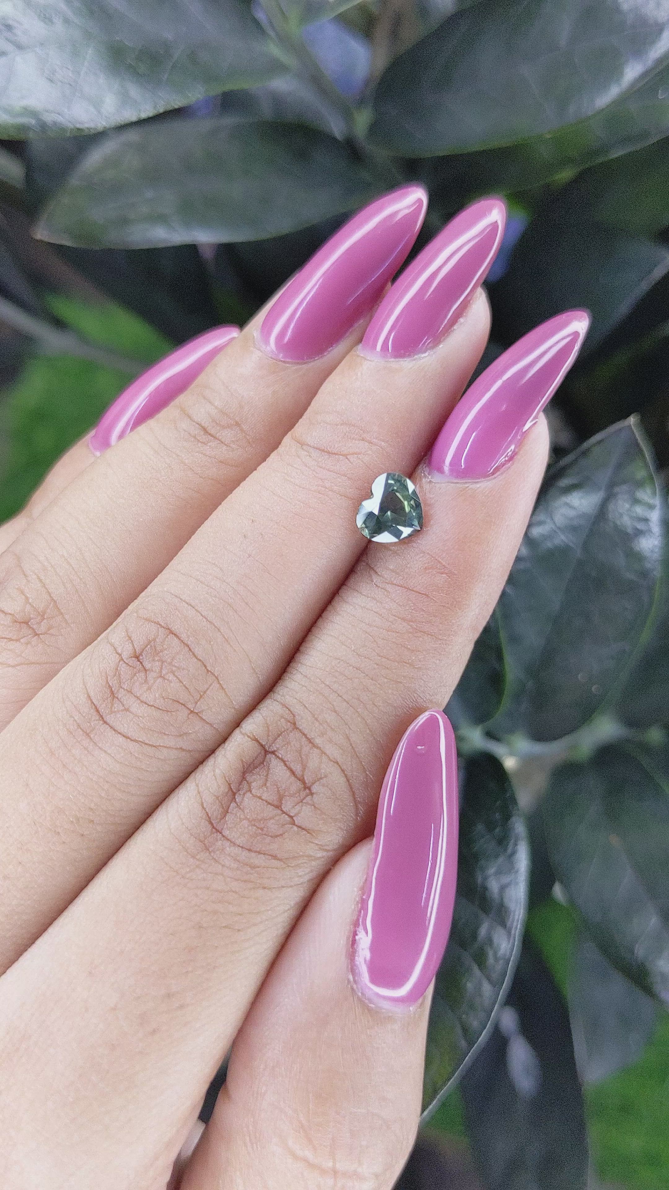 1.08 Ct. Green Sapphire from Madagascar Size Video