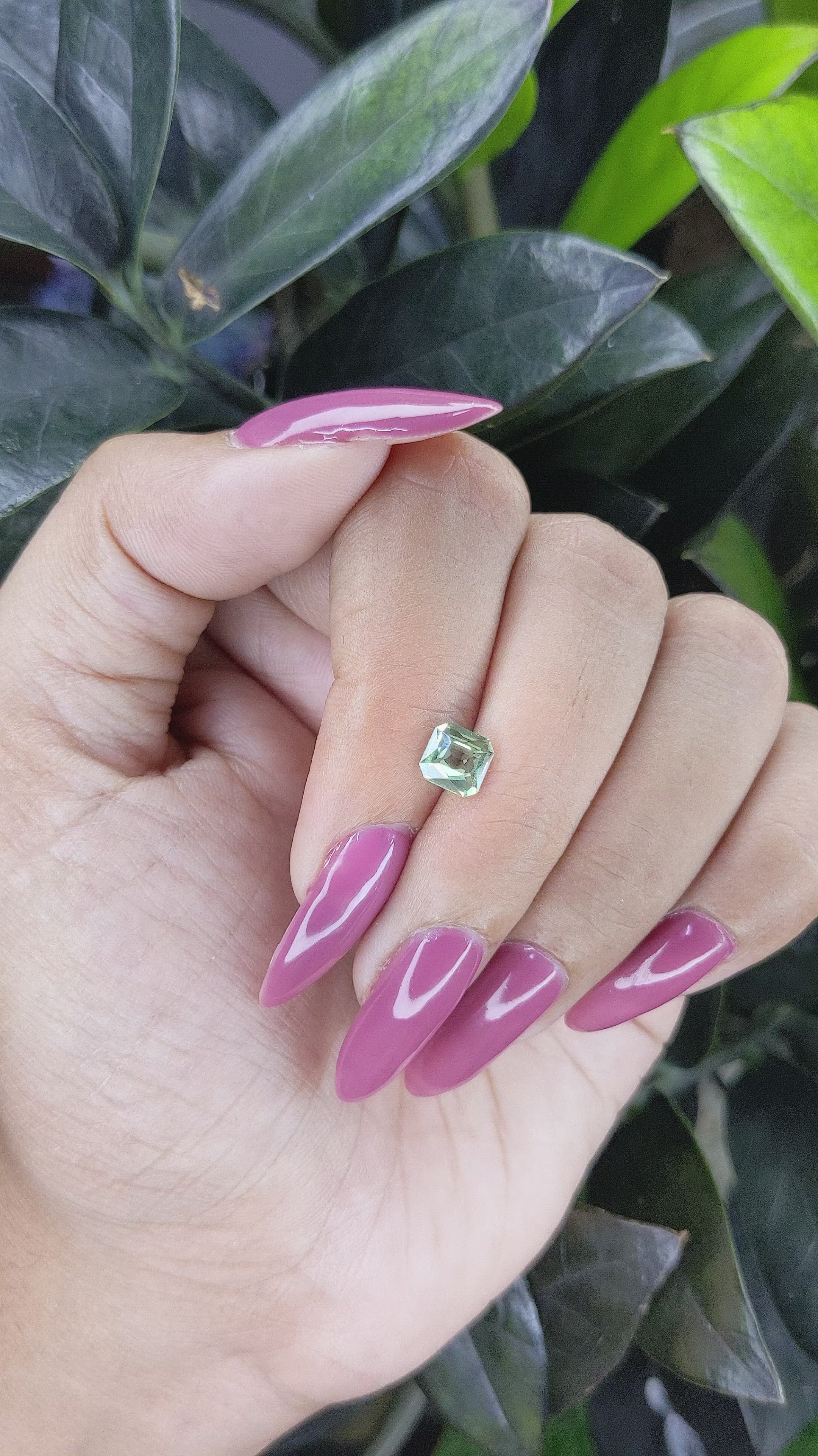 0.96 Ct. Green Sapphire from Madagascar Size Video