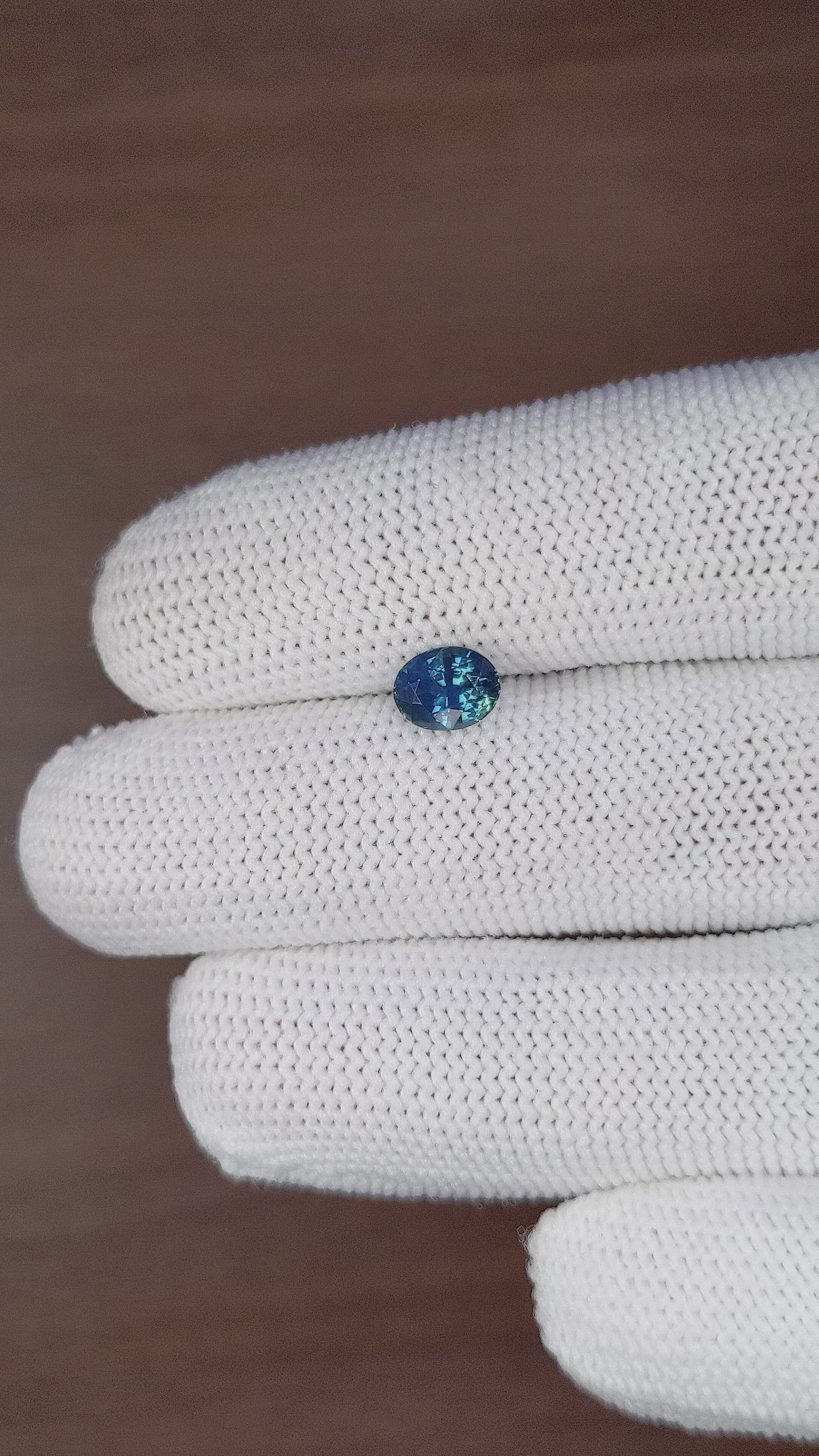 1.31 Ct. Greenish Blue Sapphire from Madagascar Size Video
