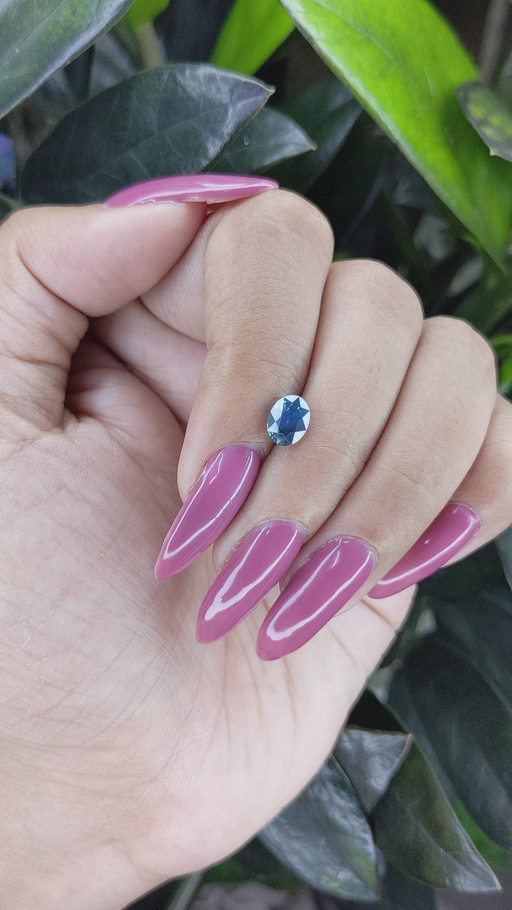 1.31 Ct. Greenish Blue Sapphire from Madagascar Size Video