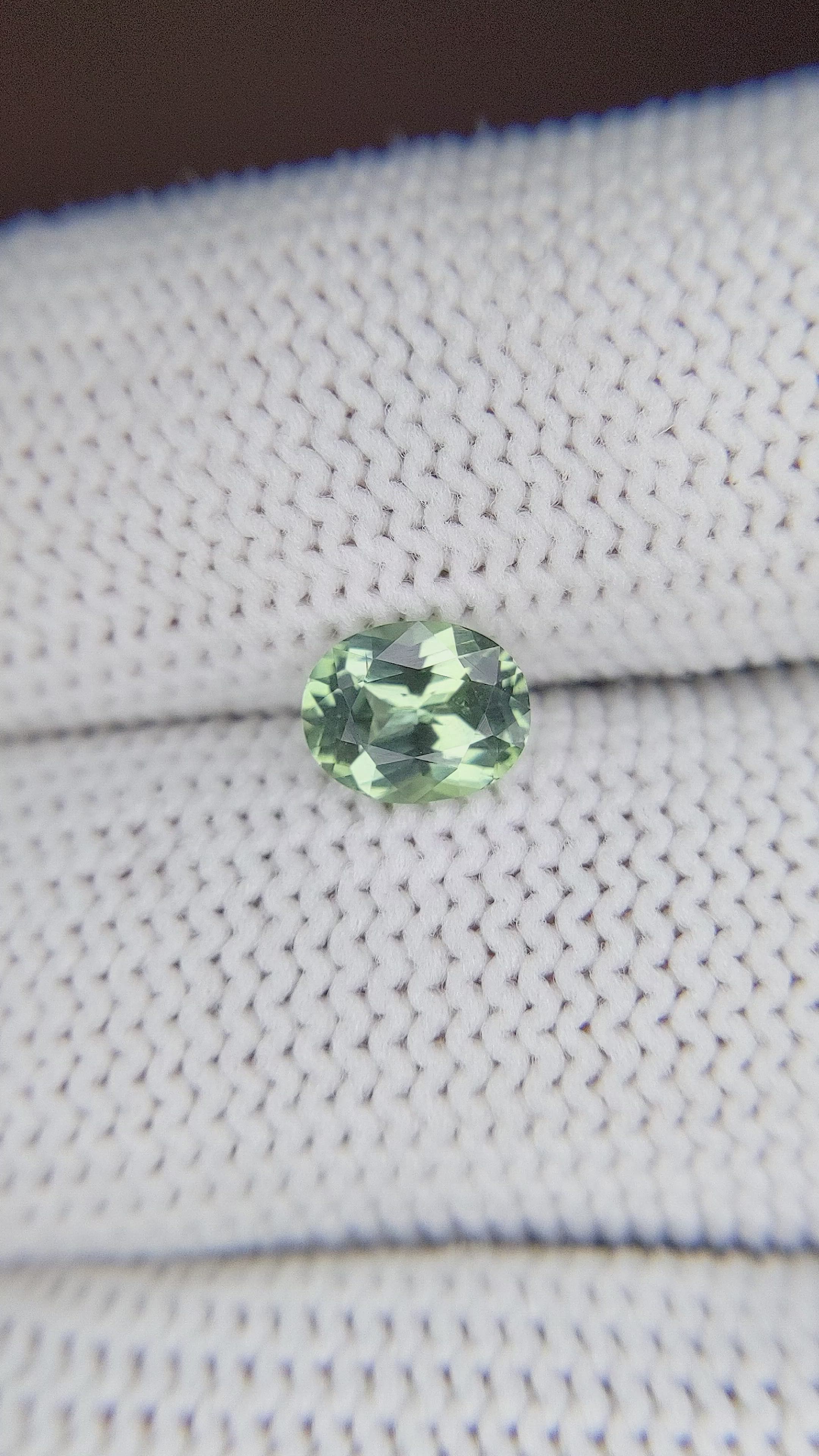 1.02 Ct. Green Sapphire from Madagascar Size Video