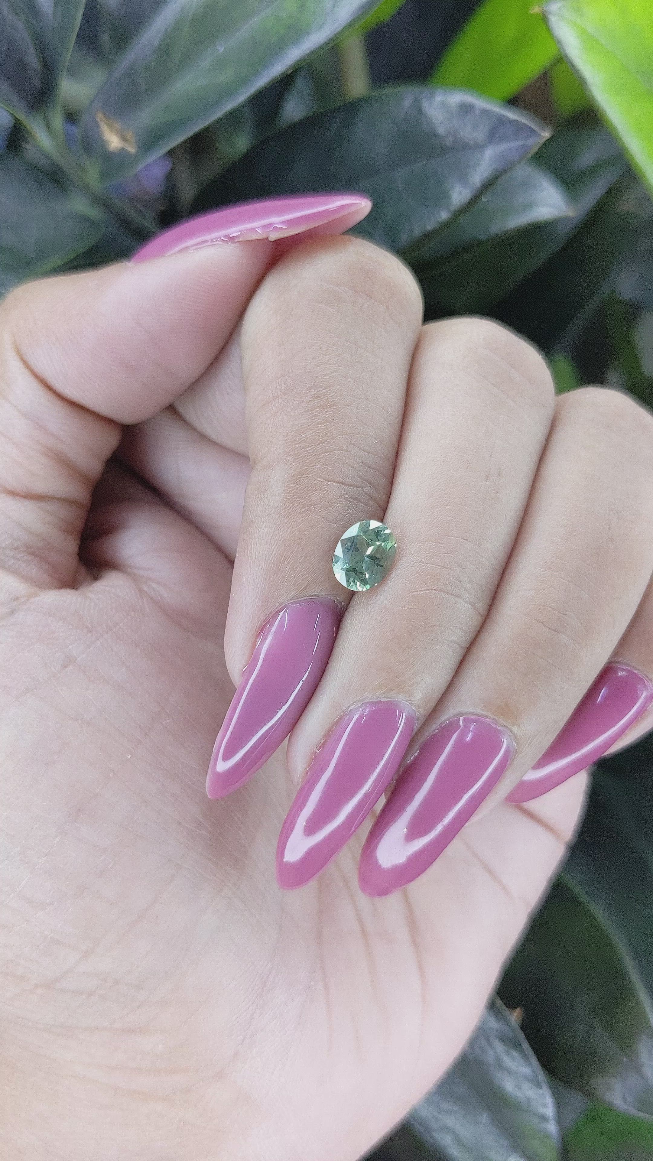 1.02 Ct. Green Sapphire from Madagascar Size Video