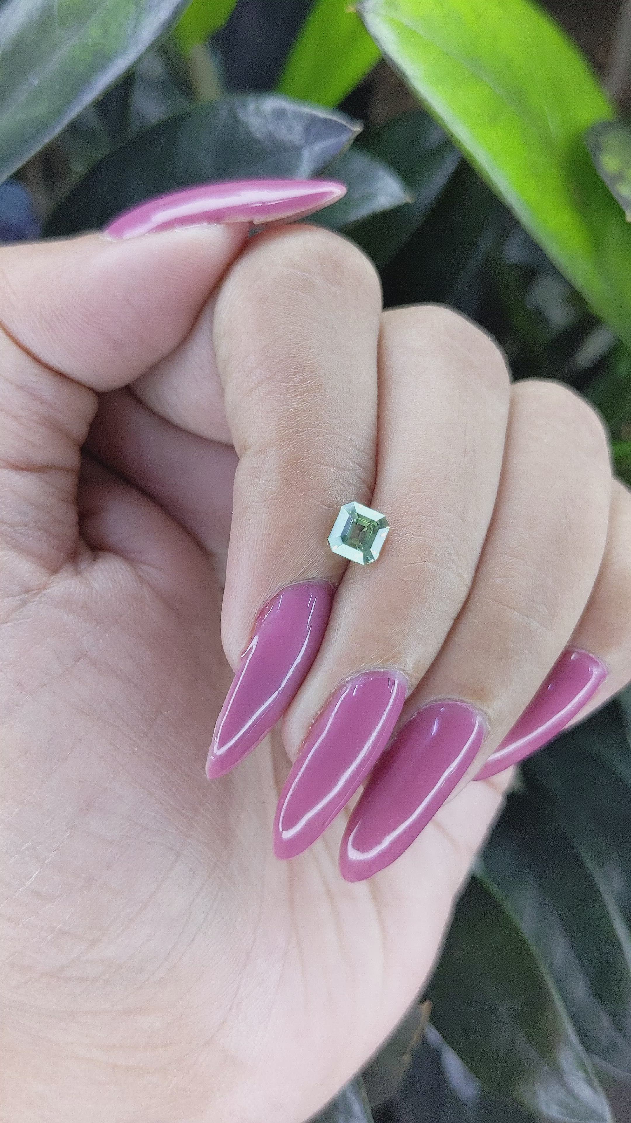 1.02 Ct. Bluish Green Sapphire from Madagascar Size Video