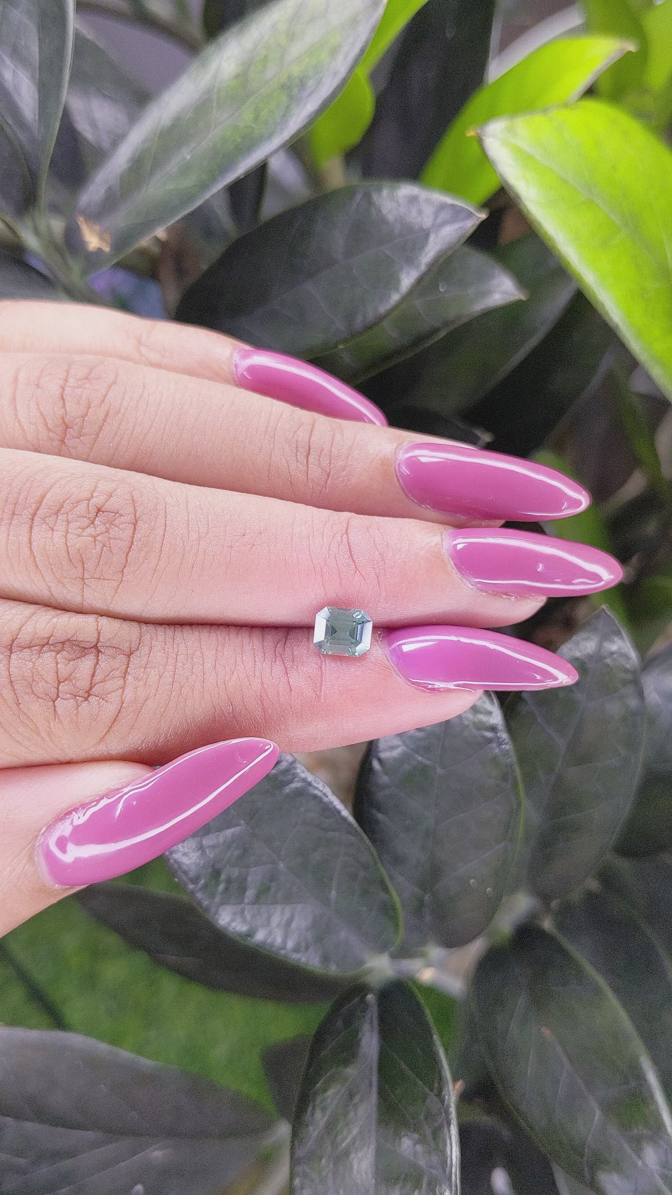 1.05 Ct. Bluish Green Sapphire from Madagascar Size Video