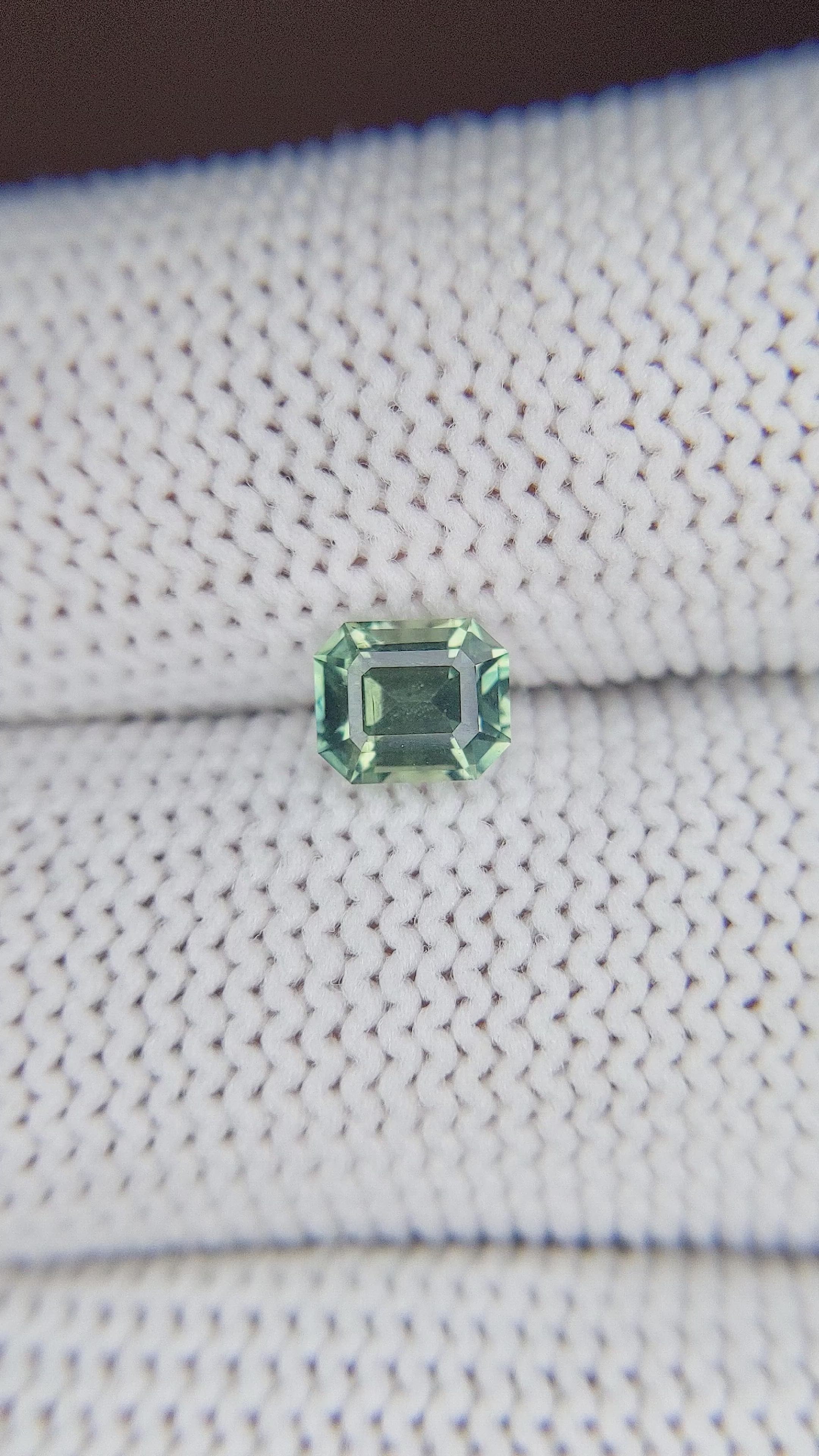 1.05 Ct. Bluish Green Sapphire from Madagascar Size Video