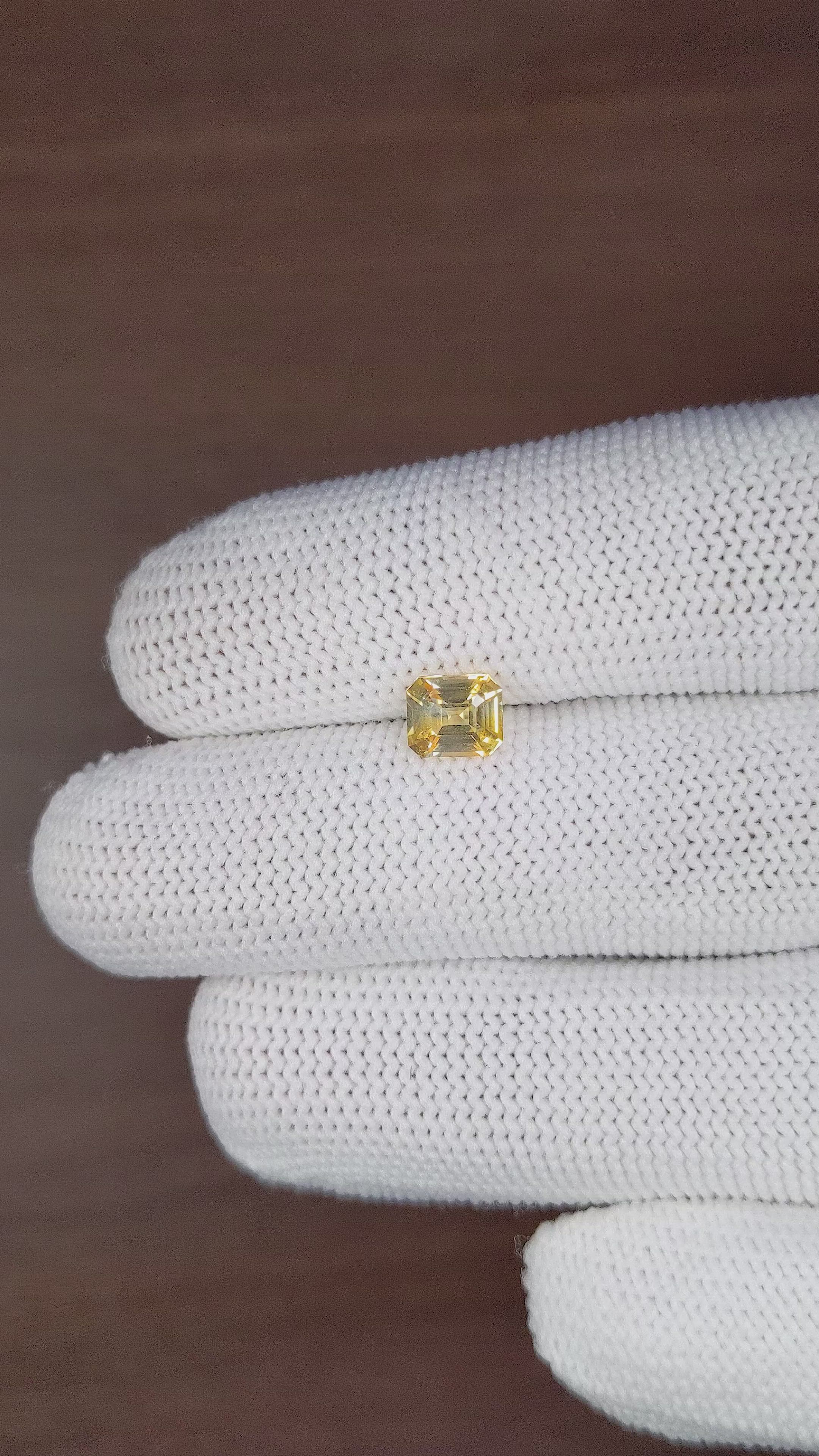 1.12 Ct. Yellow Sapphire from Ceylon (Sri Lanka) Size Video