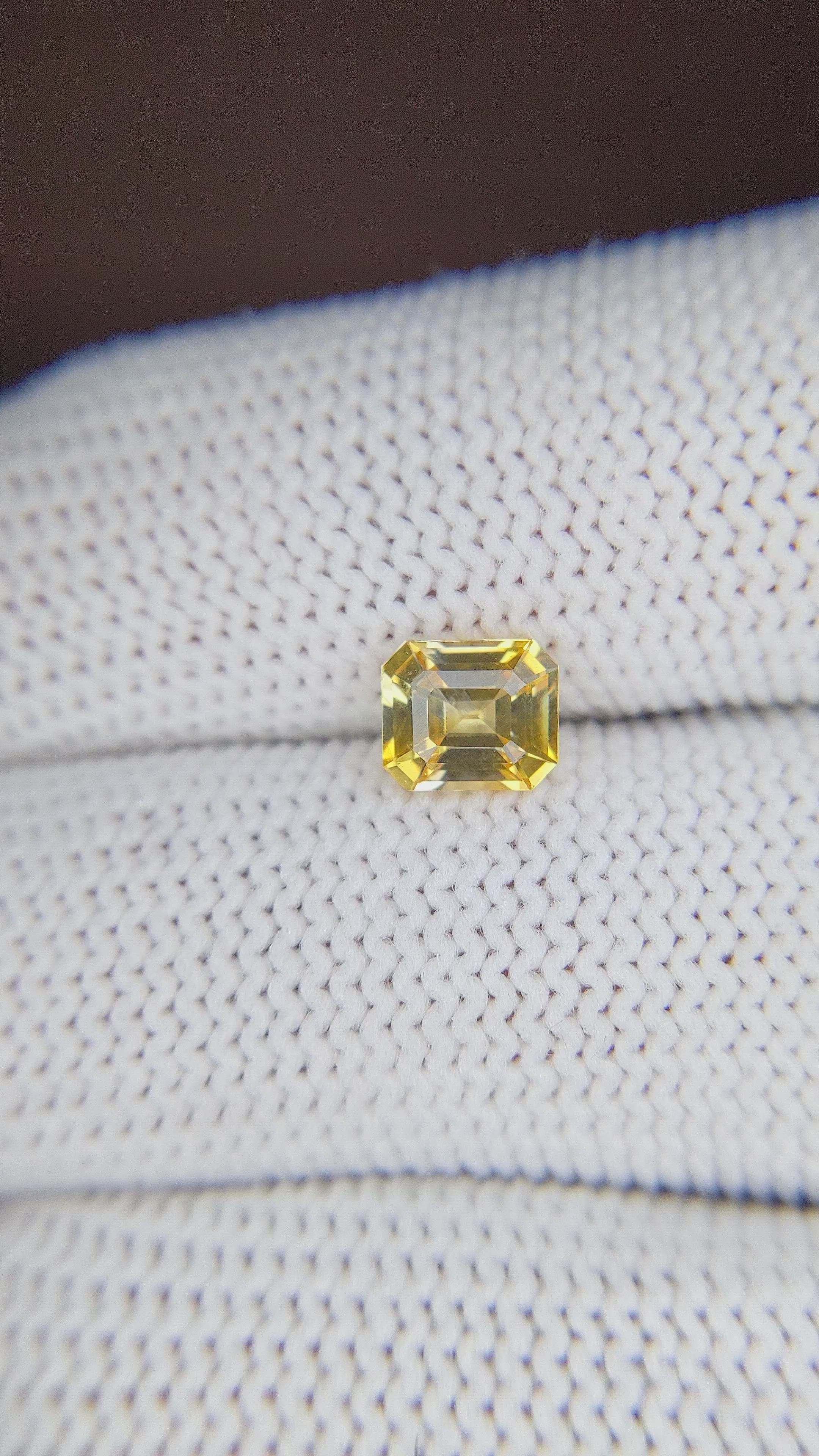 1.12 Ct. Yellow Sapphire from Ceylon (Sri Lanka) Size Video