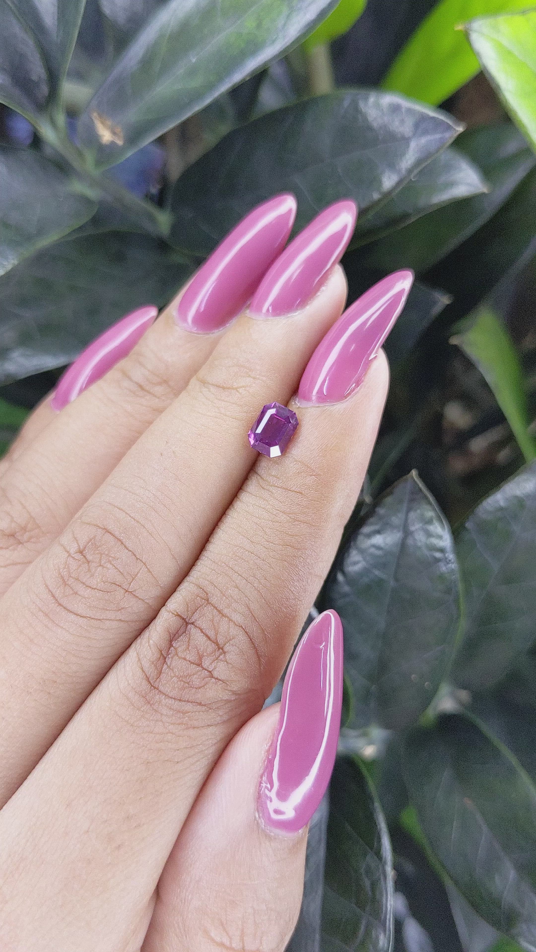 1.12 Ct. Purple Sapphire from Madagascar Size Video