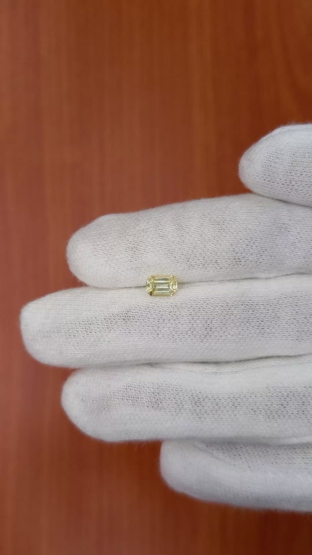 0.67 Ct. Yellow Sapphire from Ceylon (Sri Lanka) Size Video