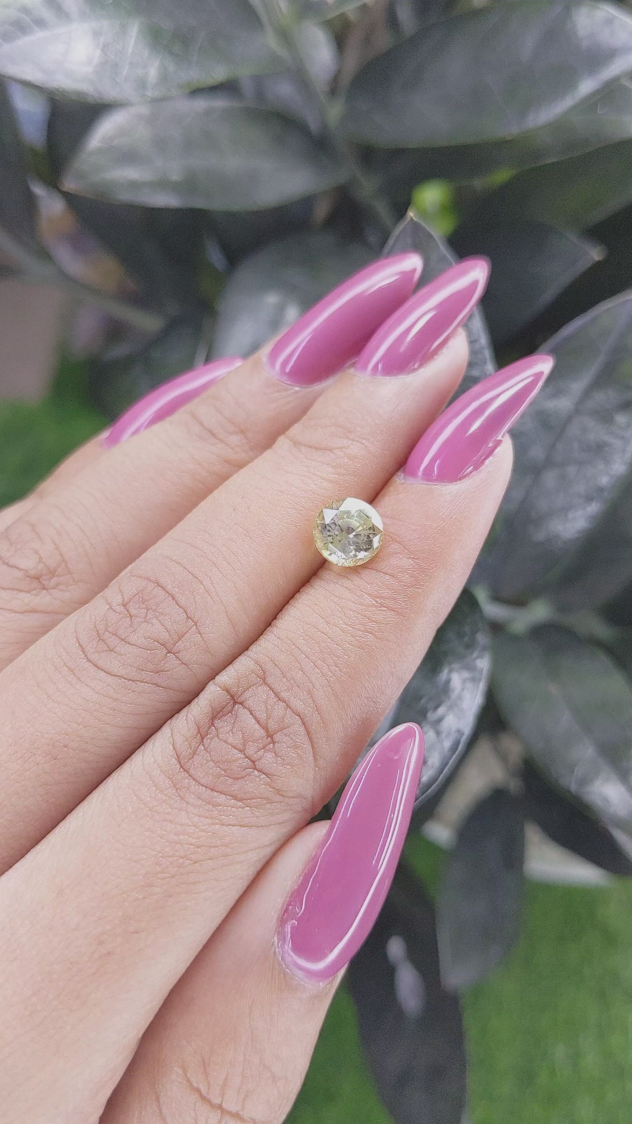 1.87 Ct. Yellow Sapphire from Ceylon (Sri Lanka) Size Video