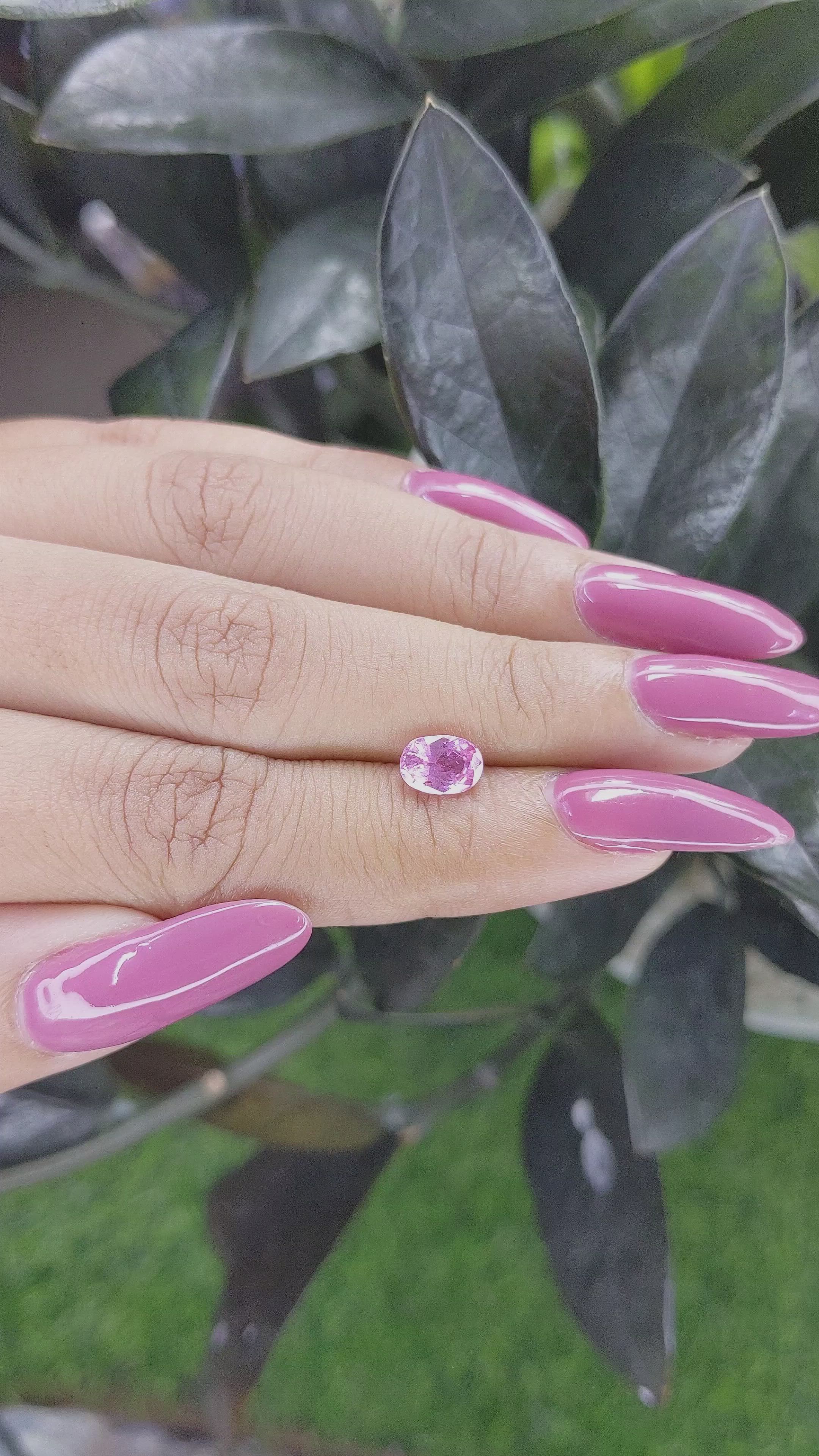1.24 Ct. Pink Sapphire from Ceylon (Sri Lanka) Size Video