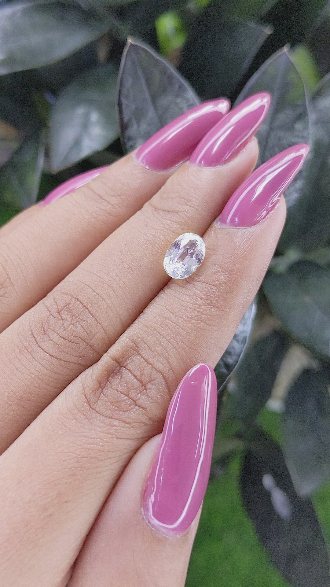 2.10 Ct. White Sapphire from Ceylon (Sri Lanka) Size Video