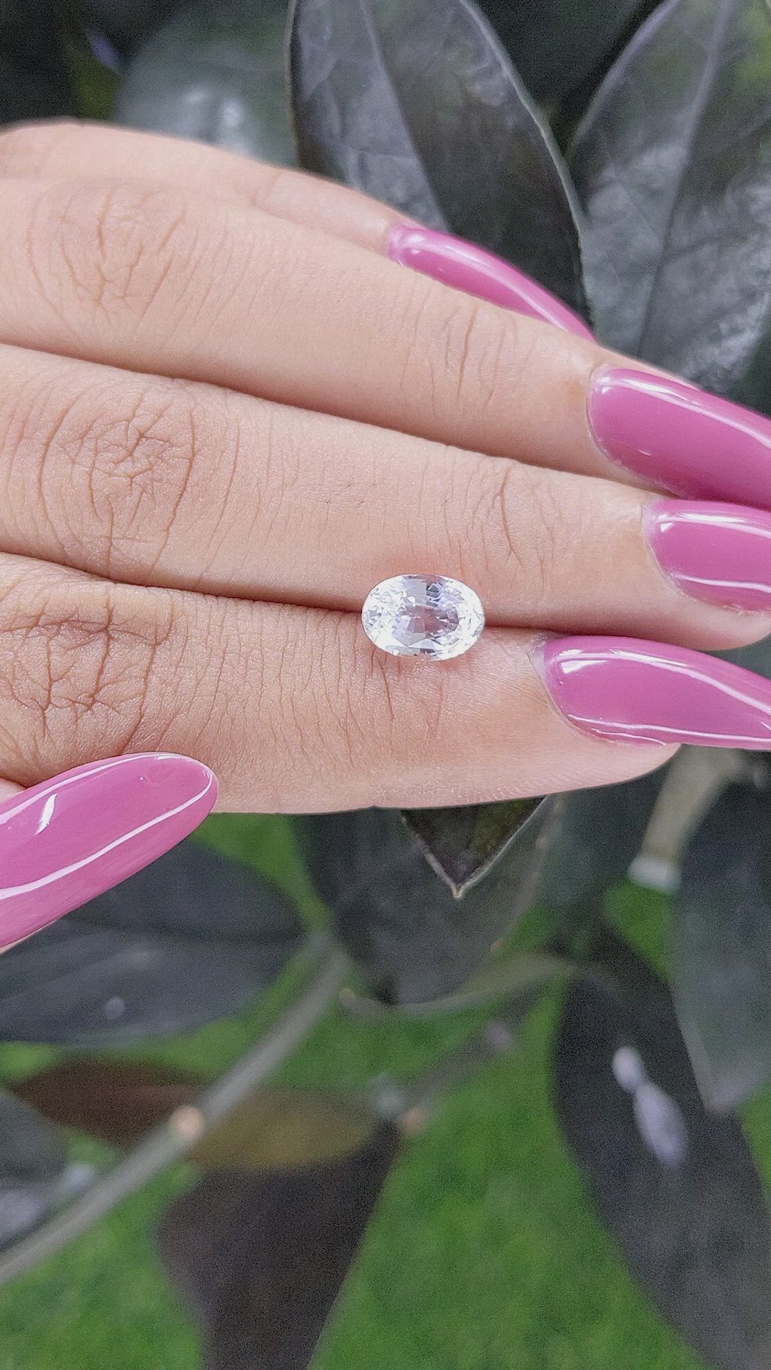 2.10 Ct. White Sapphire from Ceylon (Sri Lanka) Size Video