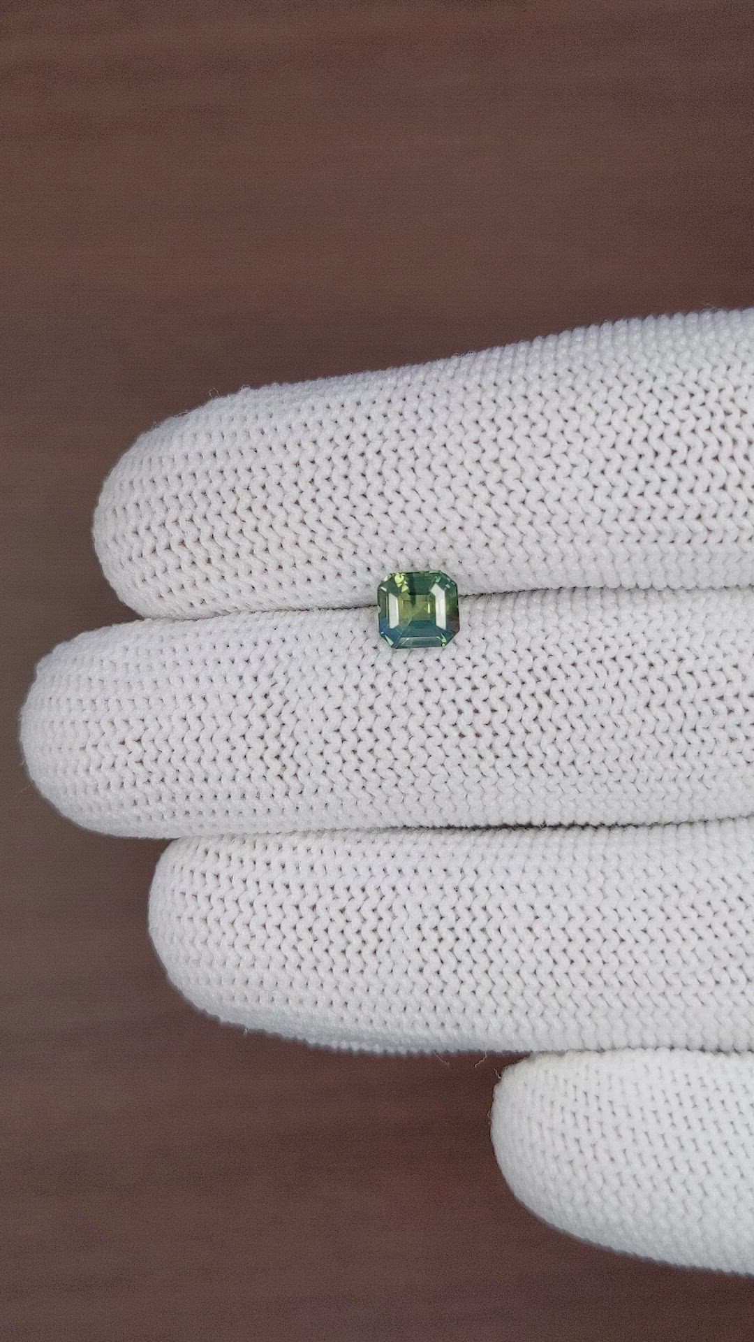 1.09 Ct. Bluish Green Sapphire from Madagascar Size Video