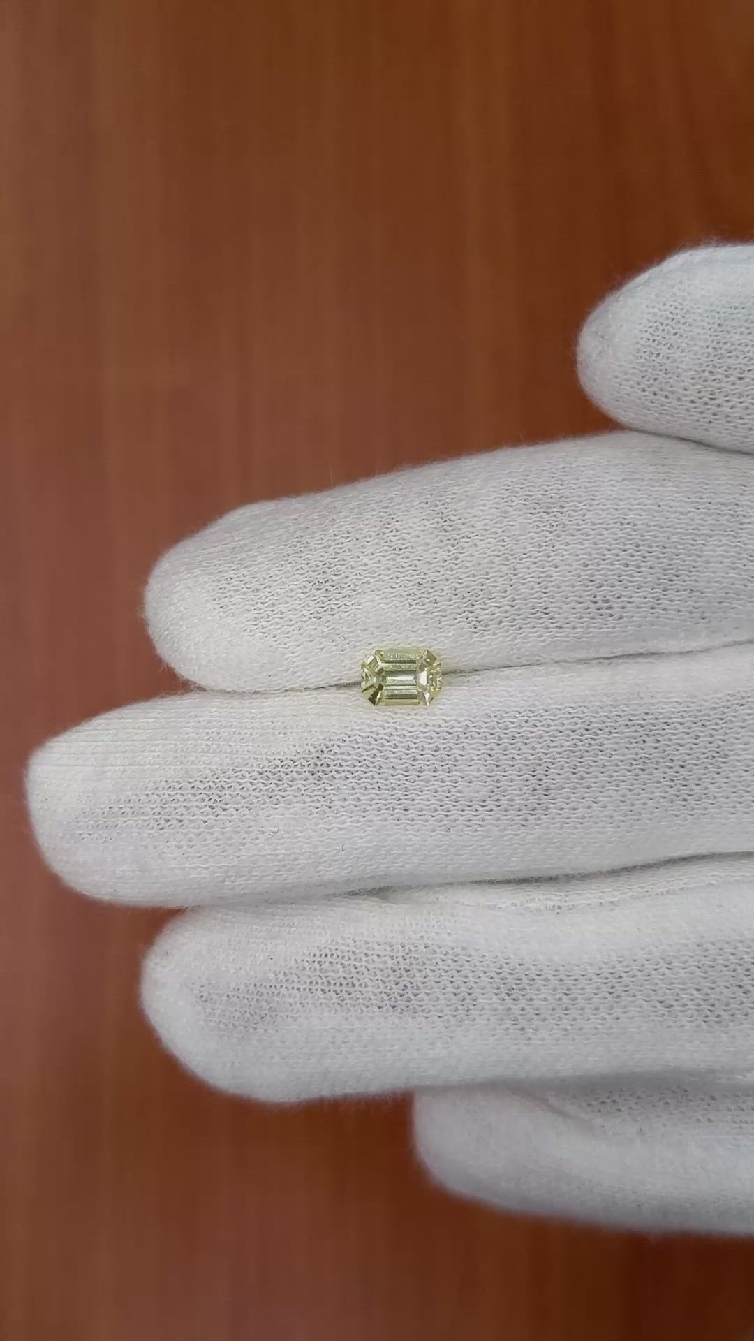 0.68 Ct. Yellow Sapphire from Ceylon (Sri Lanka) Size Video