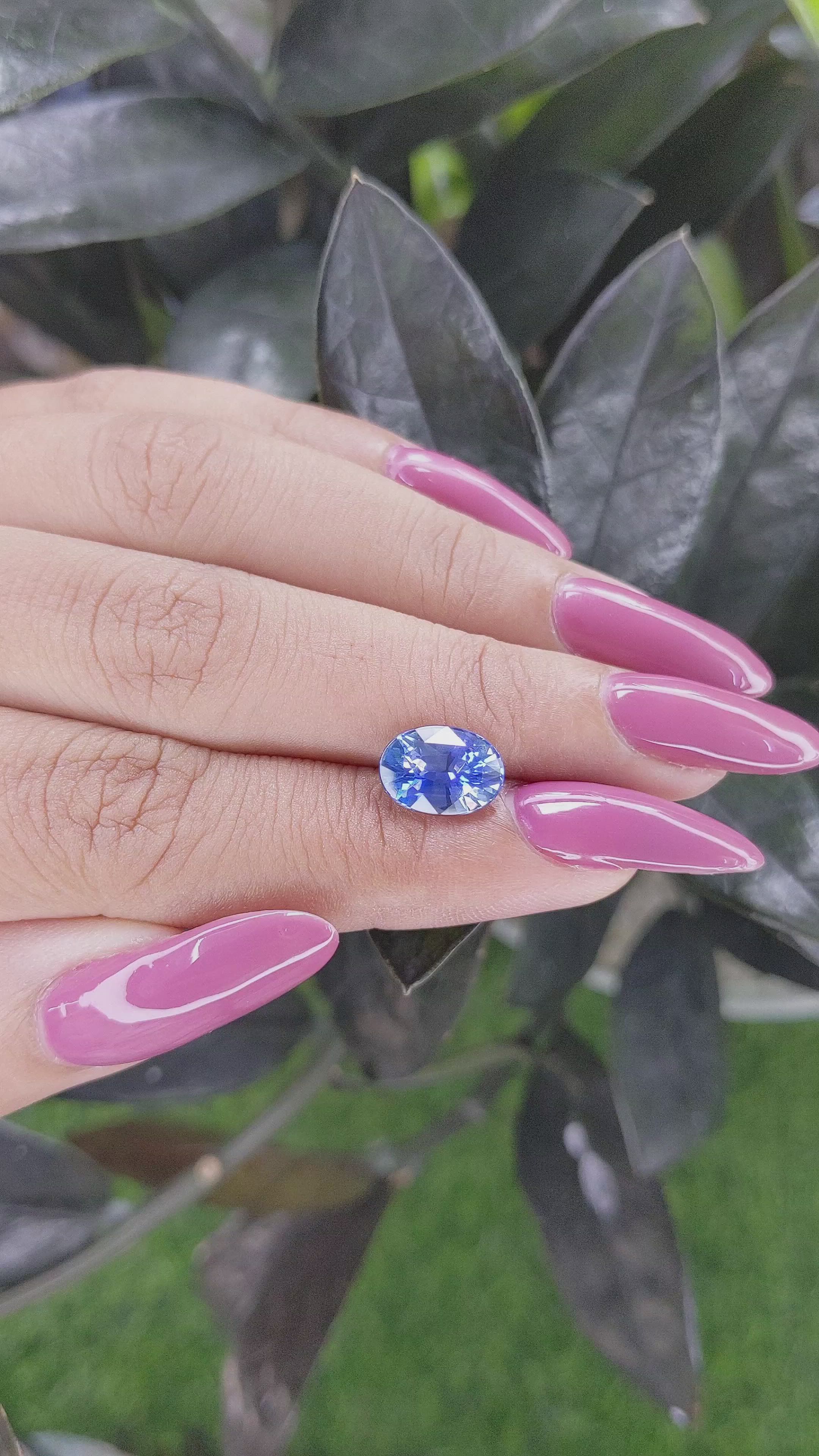 3.19 Ct. Blue Sapphire from Ceylon (Sri Lanka) Size Video