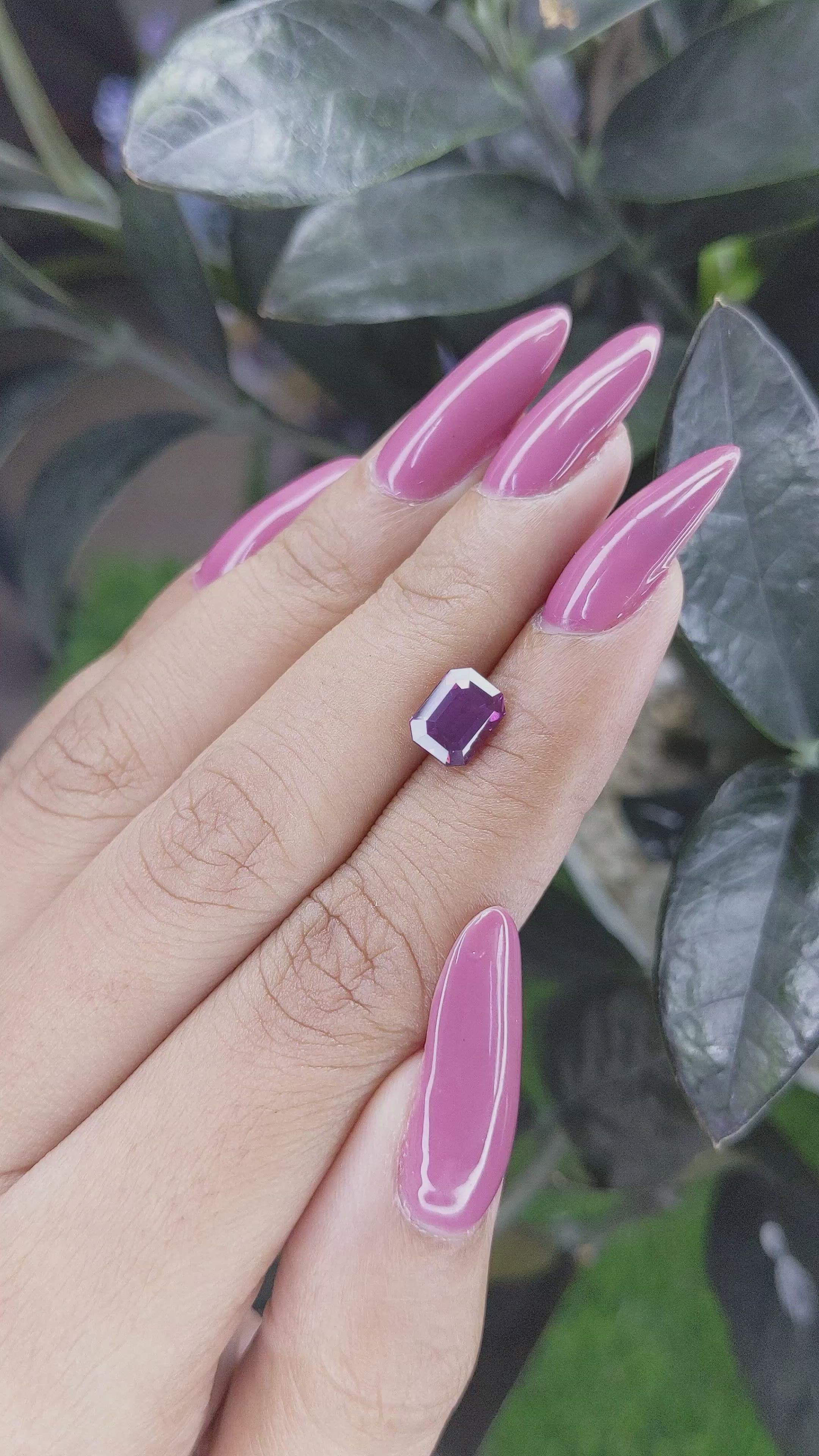 2.06 Ct. Purple Sapphire from Ceylon (Sri Lanka) Size Video