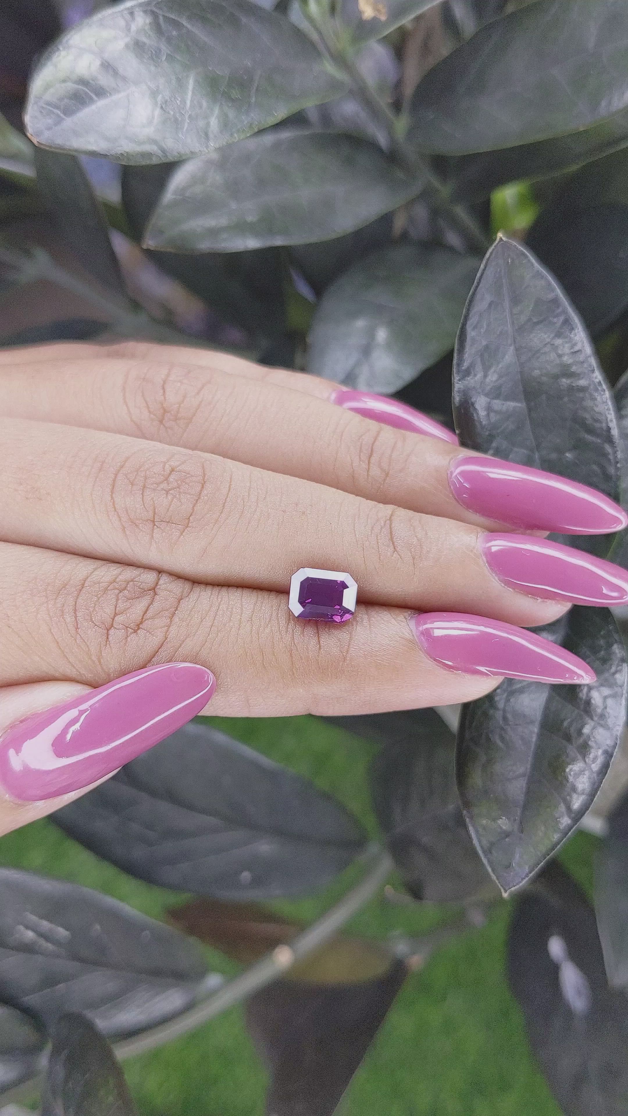 2.06 Ct. Purple Sapphire from Ceylon (Sri Lanka) Size Video