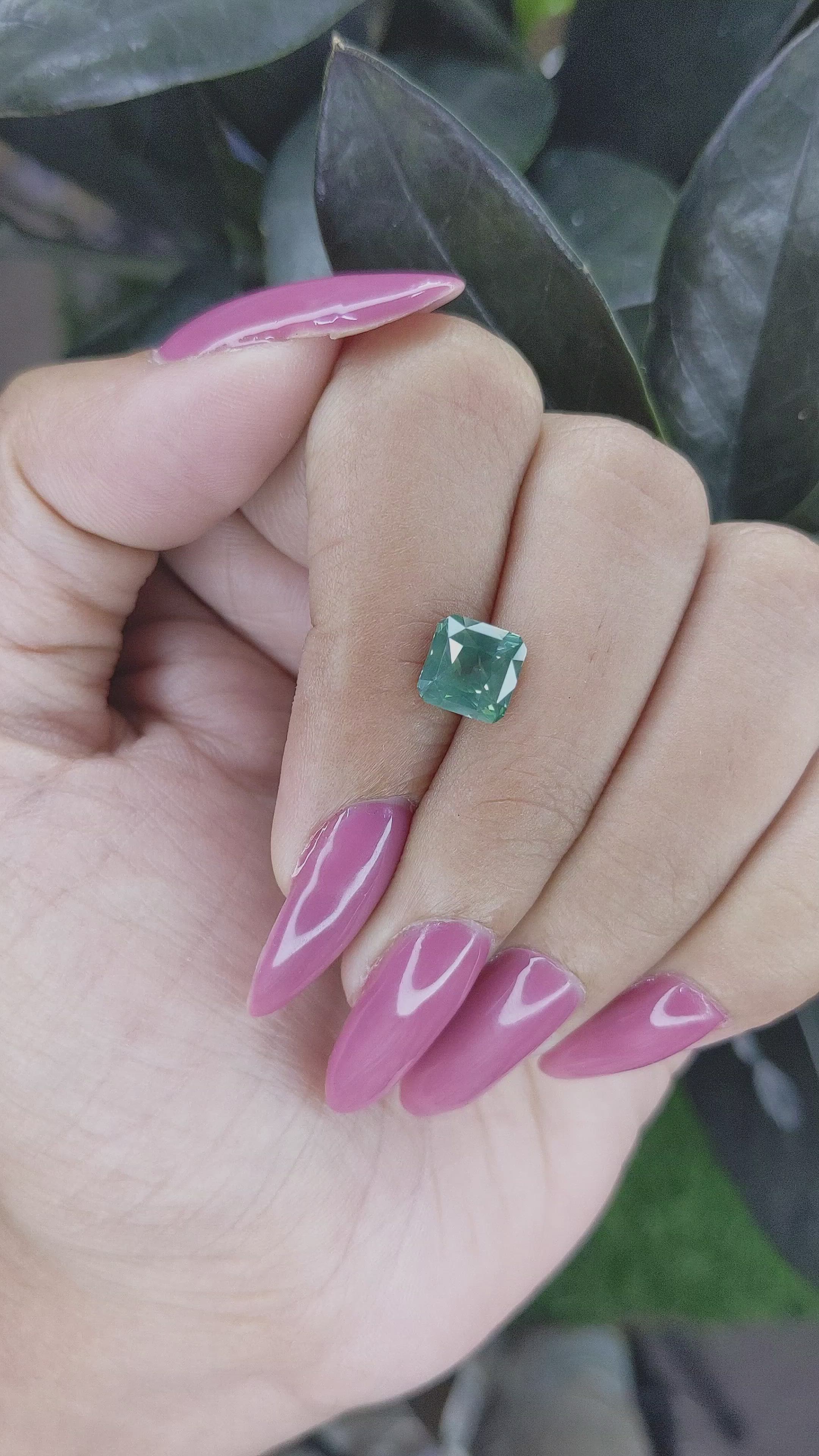 2.14 Ct. Bluish Green Sapphire from Madagascar Size Video