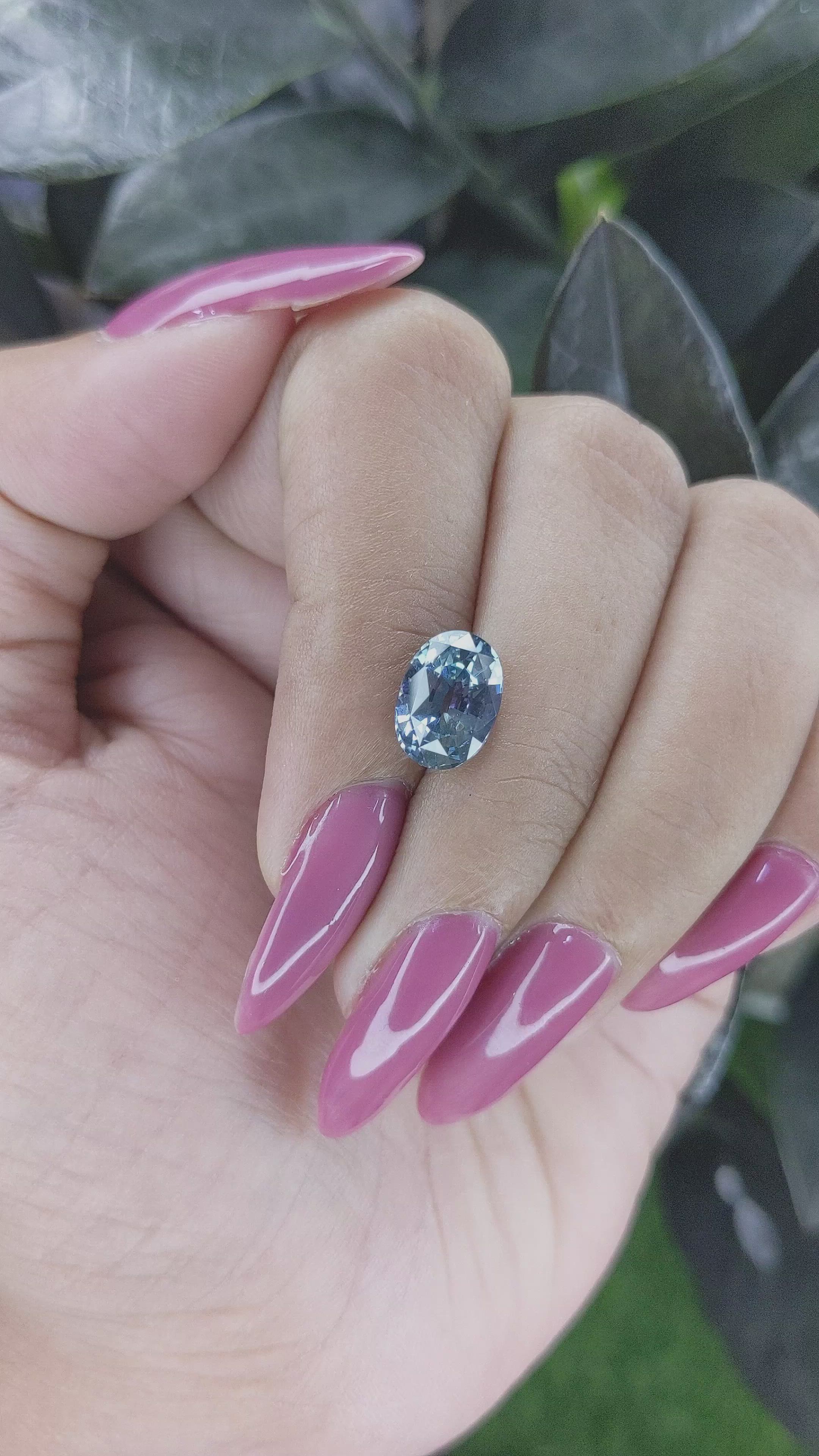 3.14 Ct. Greenish Blue Sapphire from Madagascar Size Video