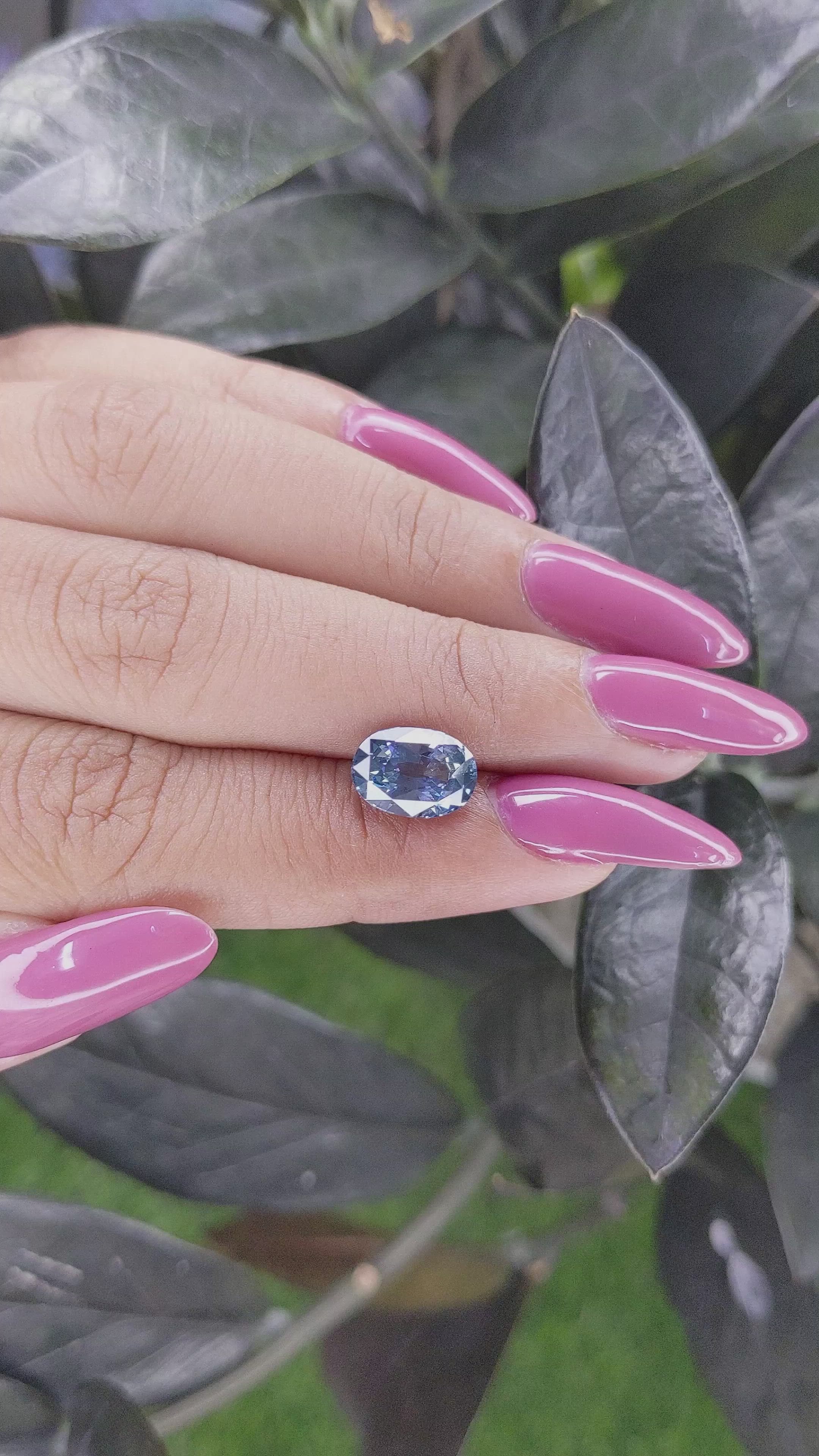 3.14 Ct. Greenish Blue Sapphire from Madagascar Size Video