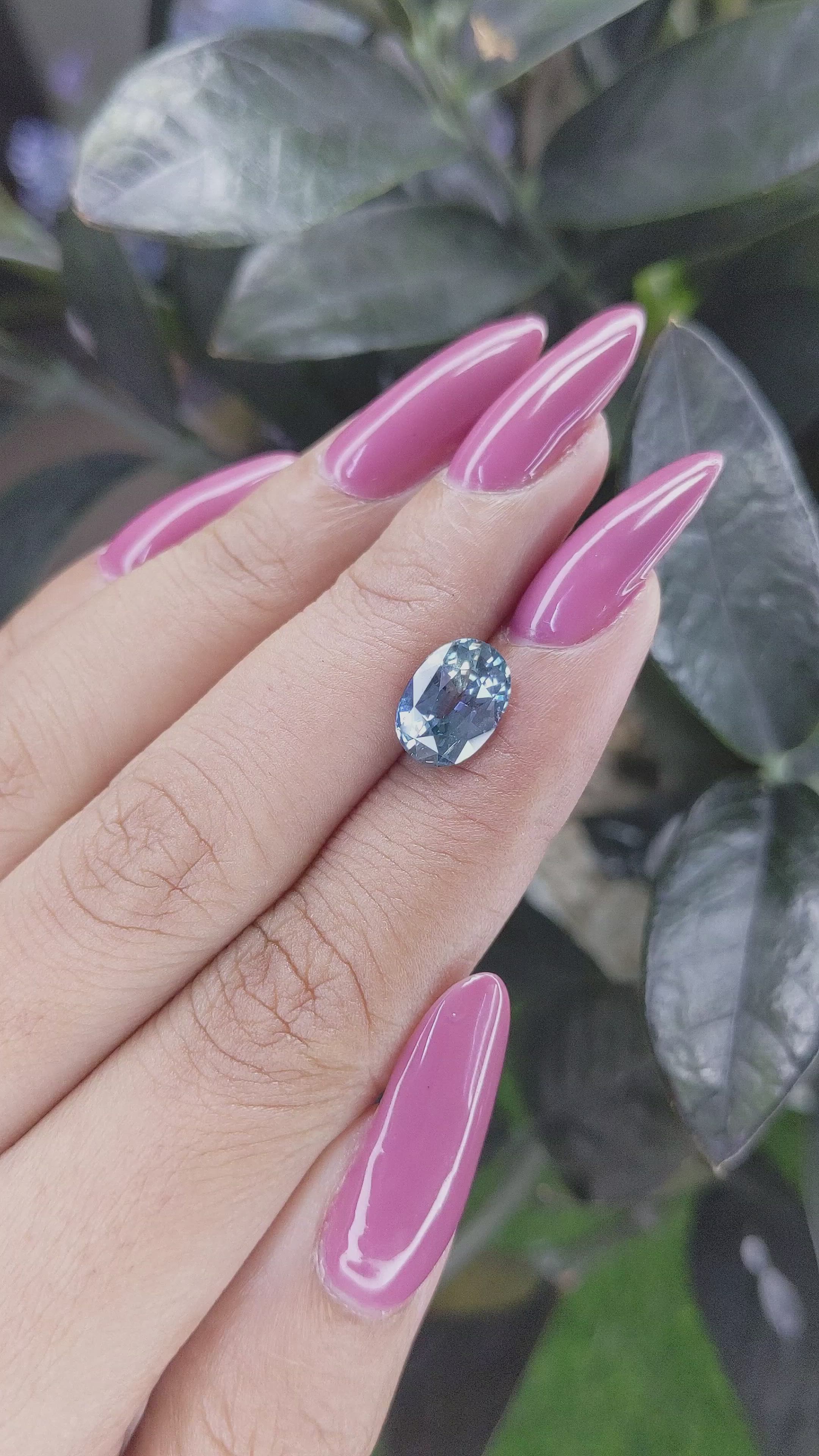 3.14 Ct. Greenish Blue Sapphire from Madagascar Size Video