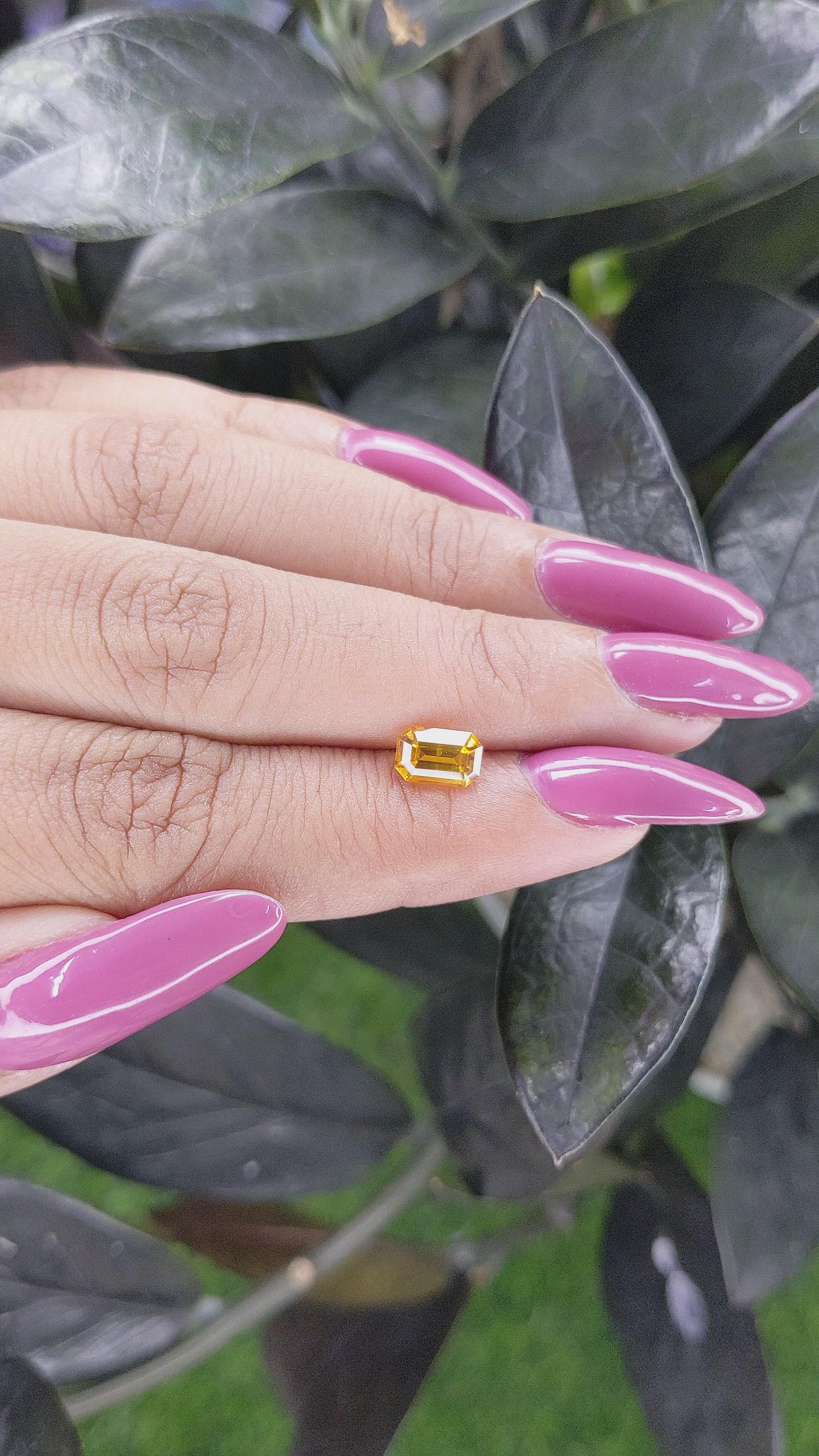 1.20 Ct. Orange Sapphire from Ceylon (Sri Lanka) Size Video