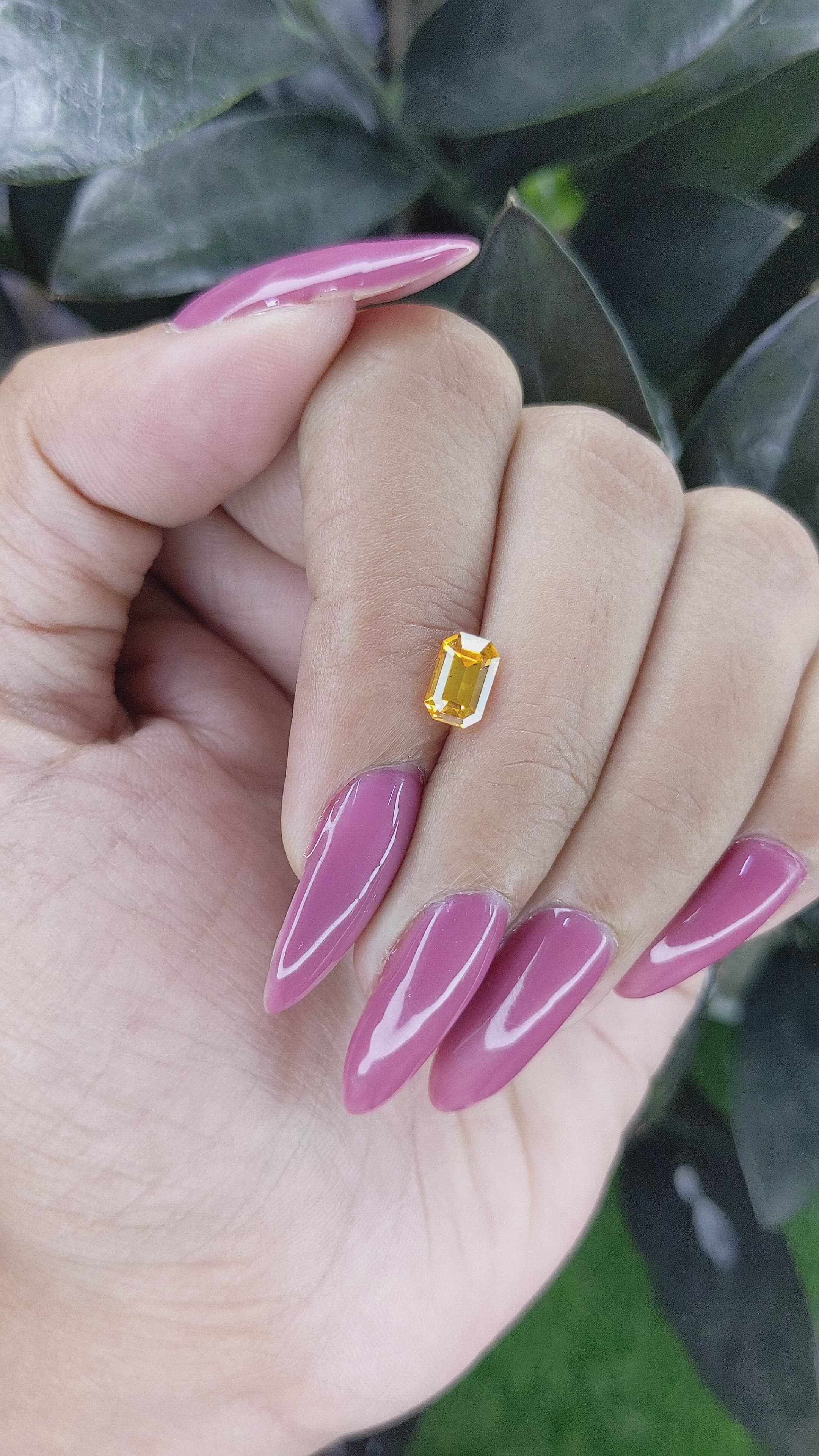 1.20 Ct. Orange Sapphire from Ceylon (Sri Lanka) Size Video