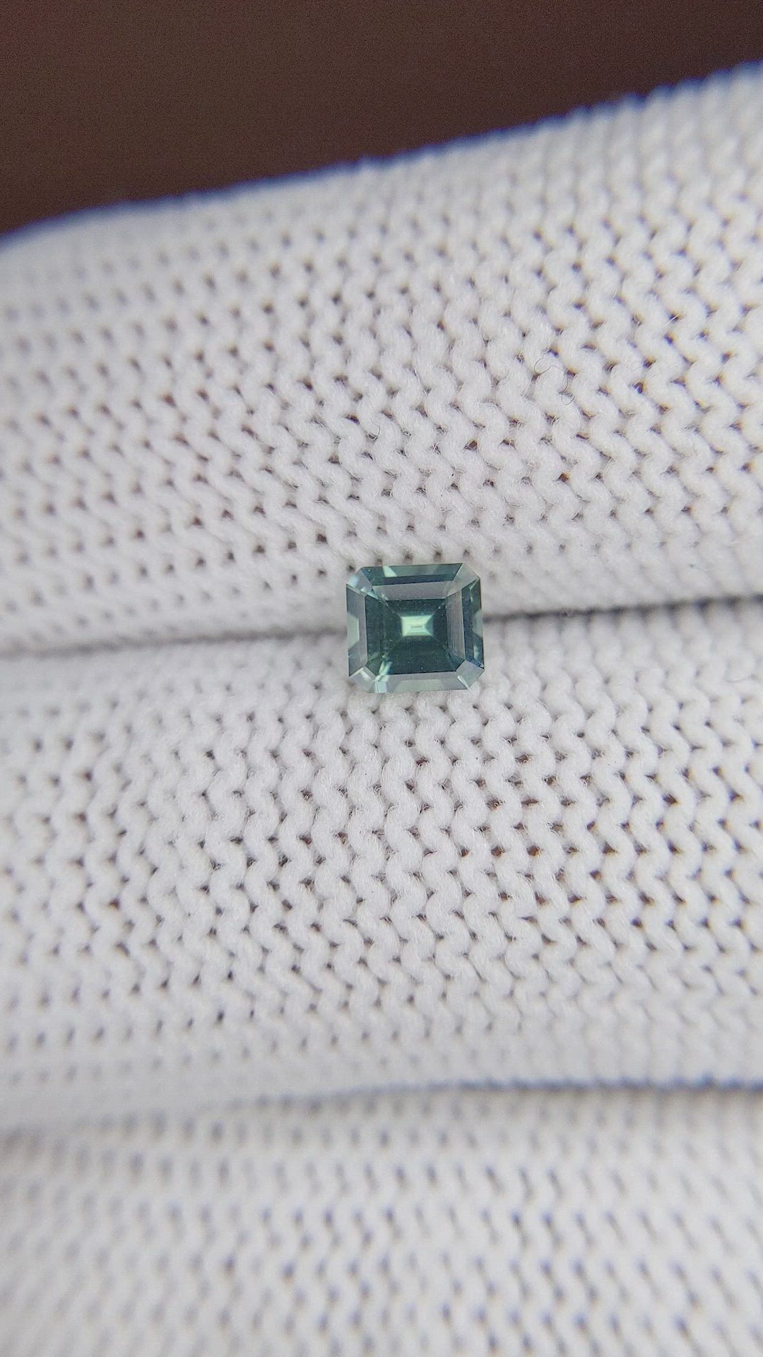 0.58 Ct. Bluish Green Sapphire from Madagascar Size Video